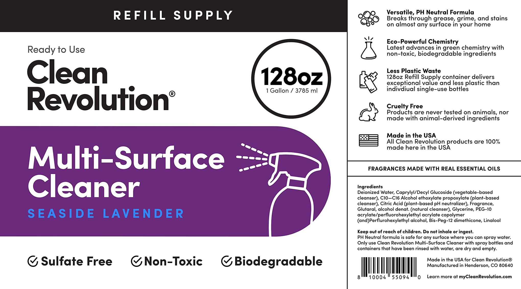 Multi Surface Cleaner Refill Supply (128 Fl Oz)