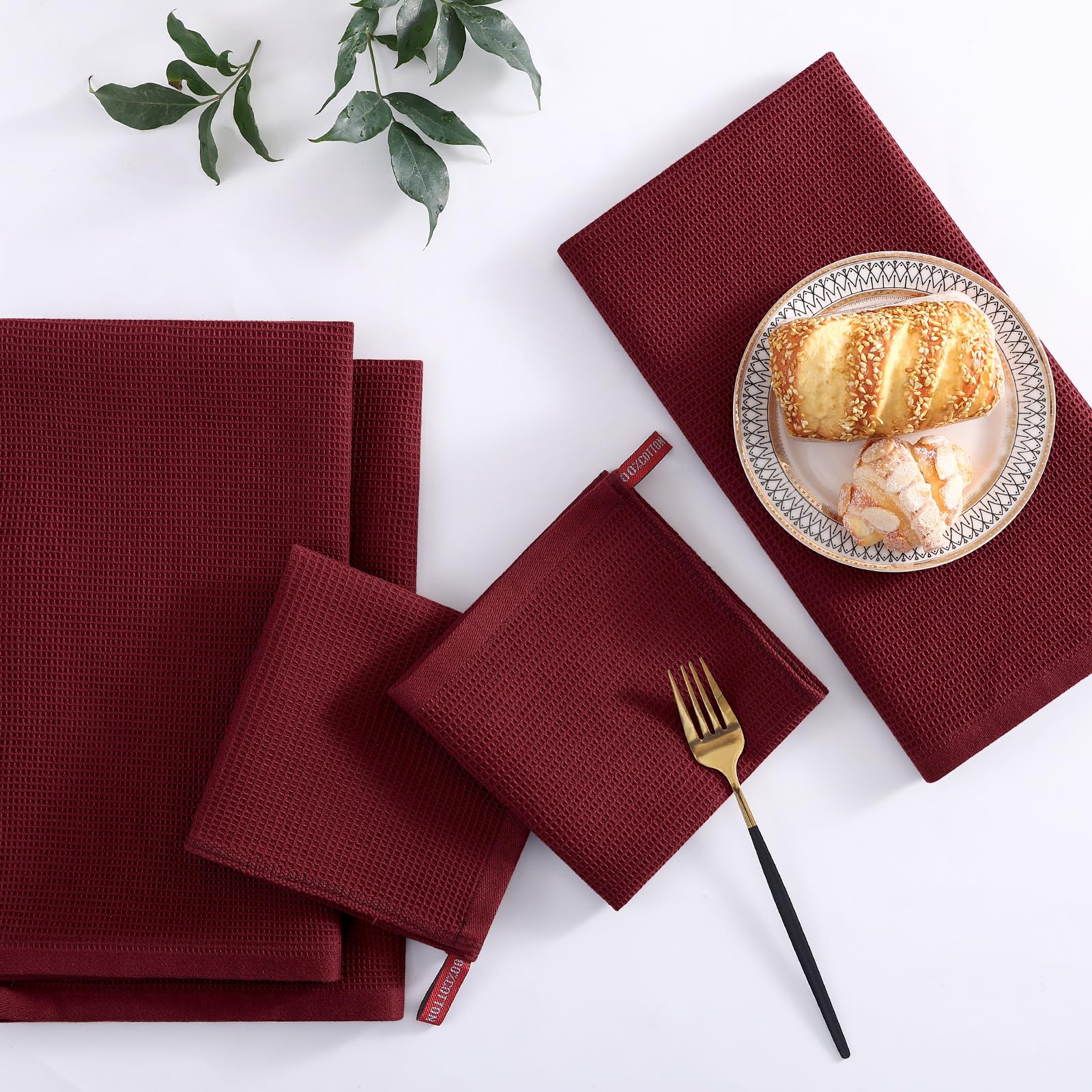 100% Cotton Waffle Weave Kitchen Towels (4 Count)