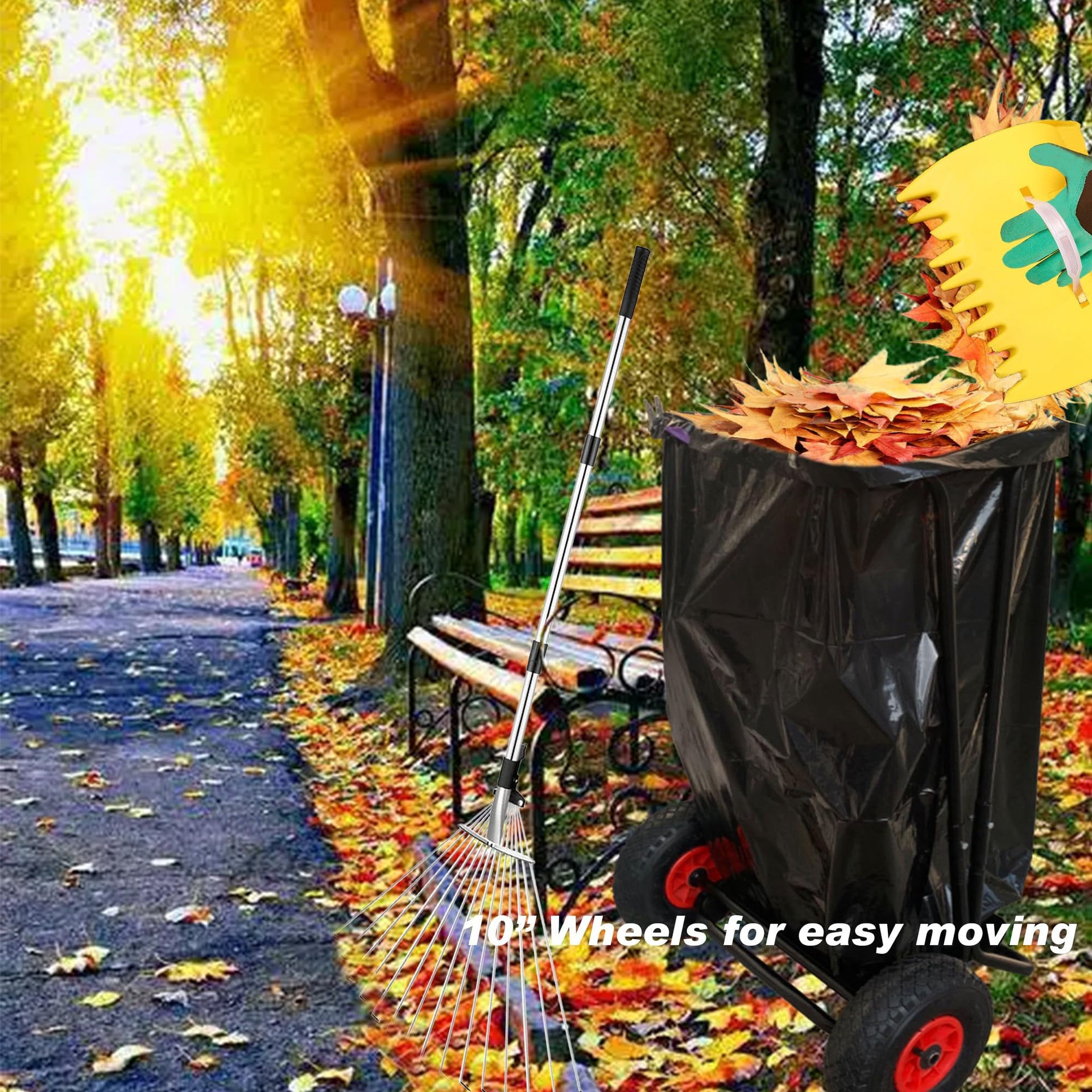 Mobile Trash Bag Holder Outdoor Lawn Leaf Bag Holder