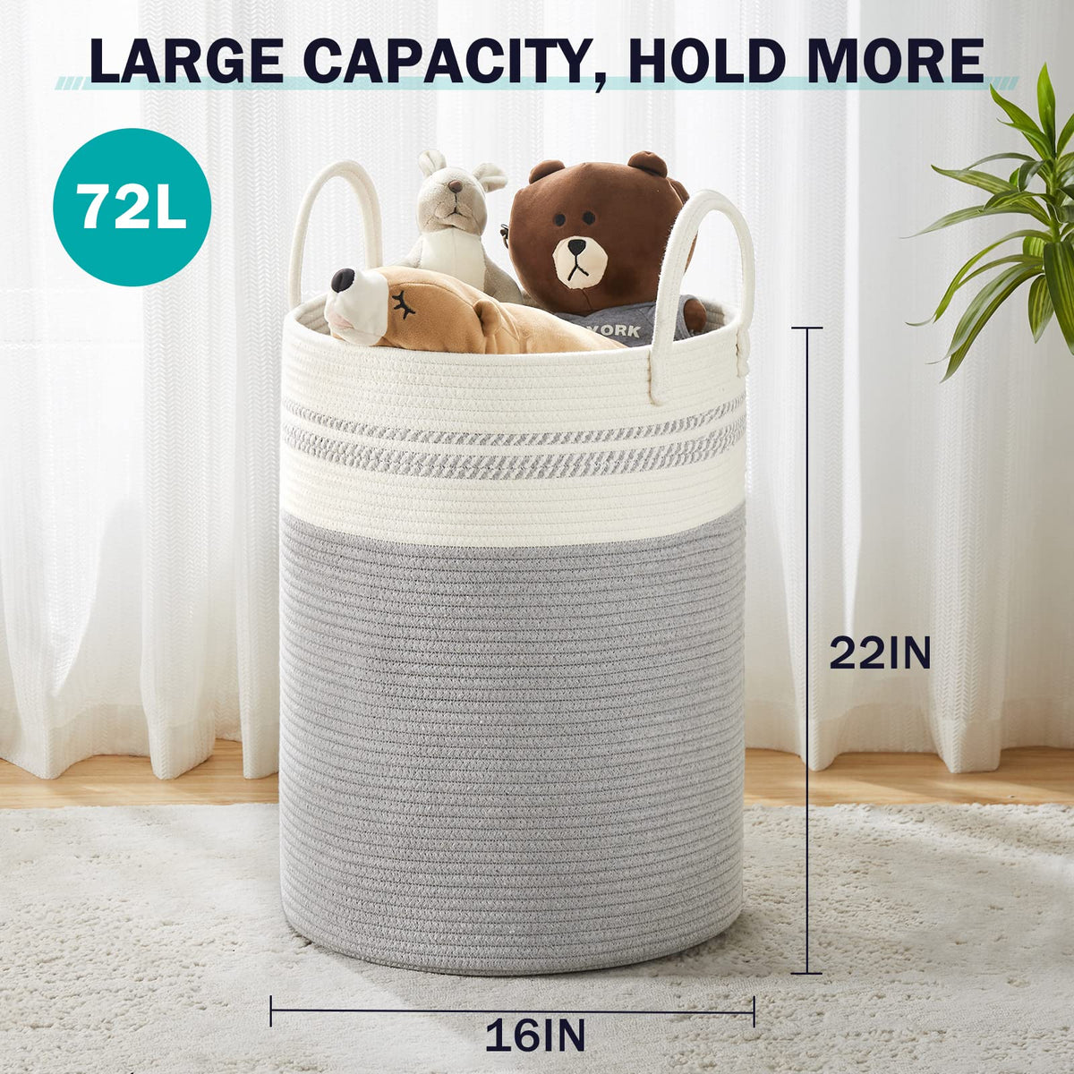 Woven Rope Laundry Hamper Basket