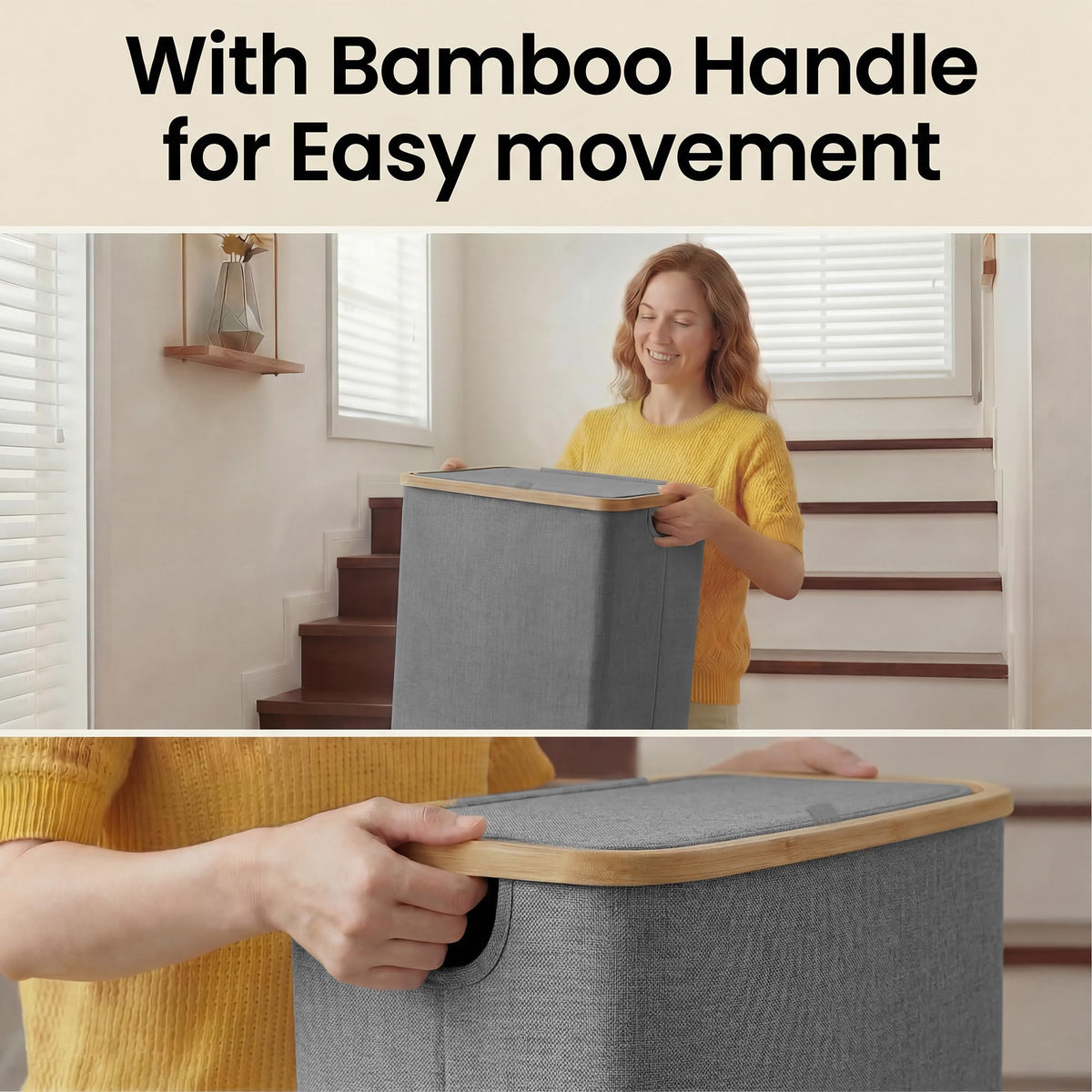 Slim Laundry Basket with Lid