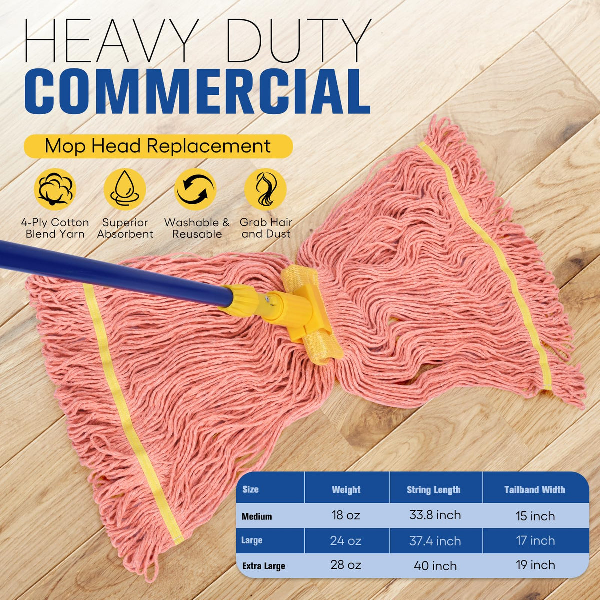 Matthew Cleaning Commercial Mop Head Replacement (12 Count)