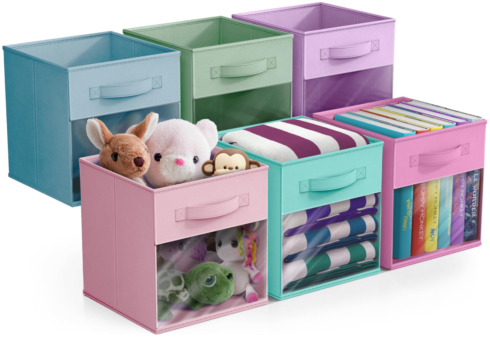 11 Inch Storage Bins with Clear Window (6 Count)