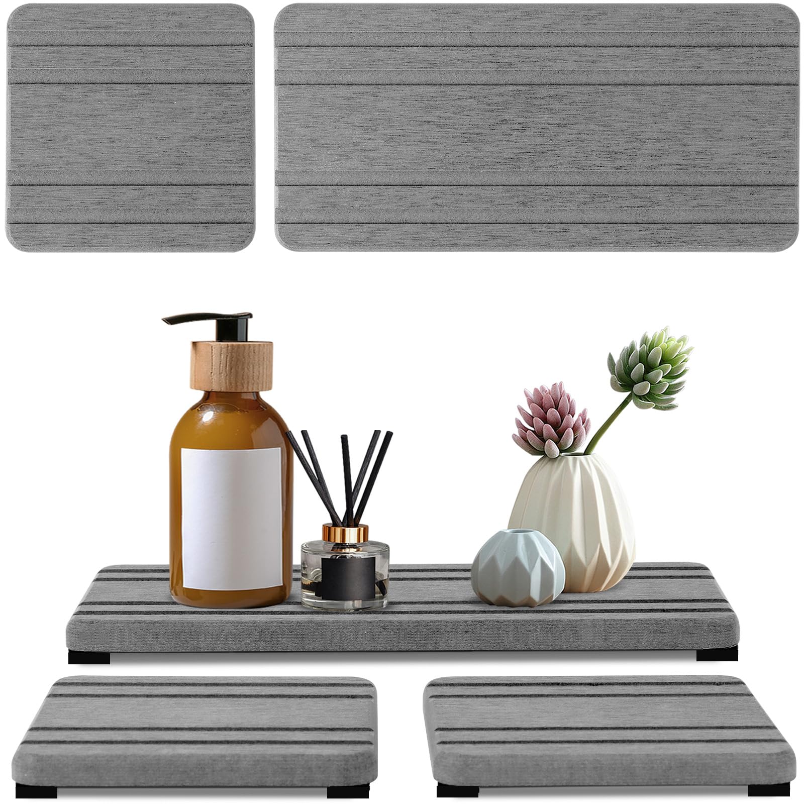 3PCS Water Absorbing Stone Tray (3 Count)