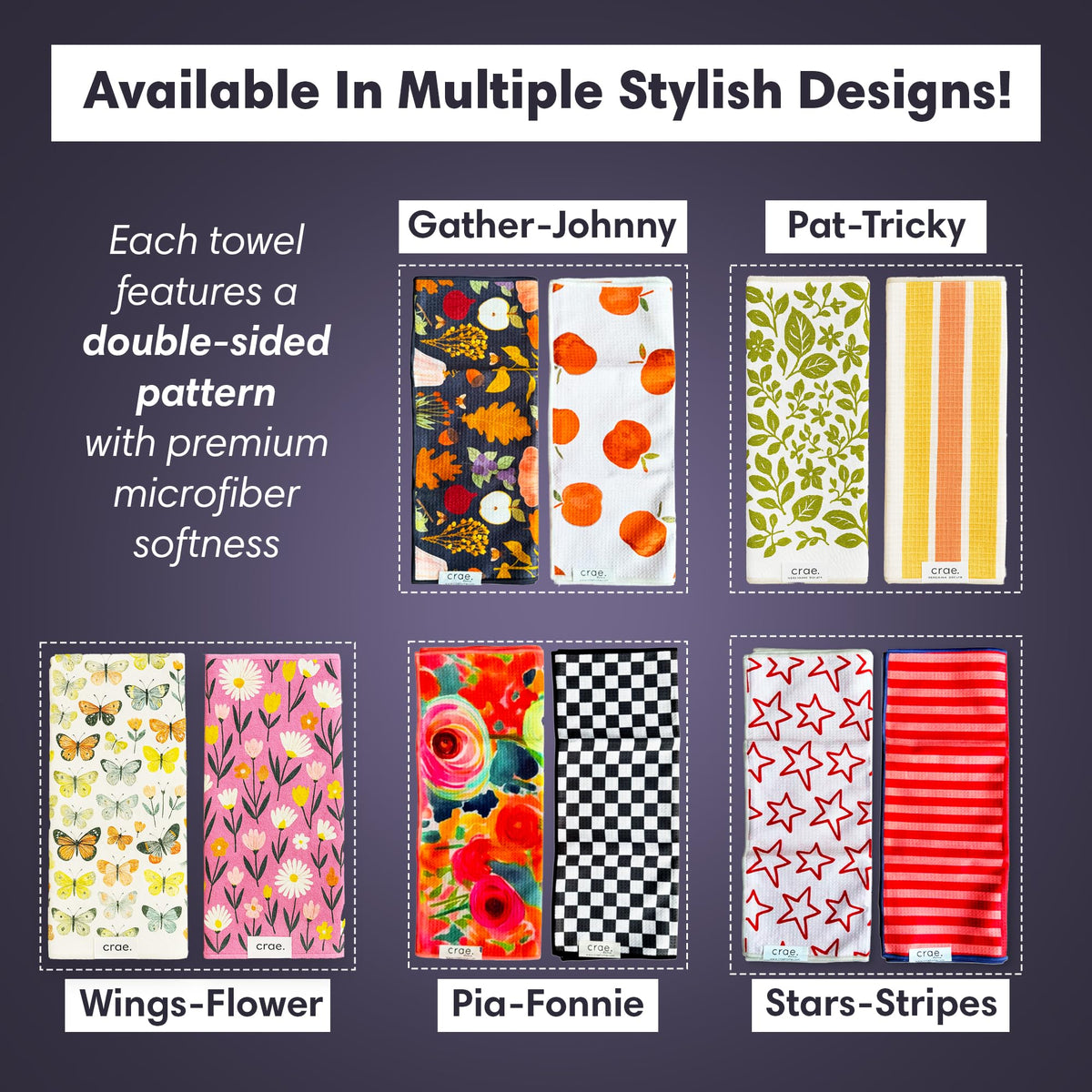 Double Sided Microfiber Hand Towels (2 Count)
