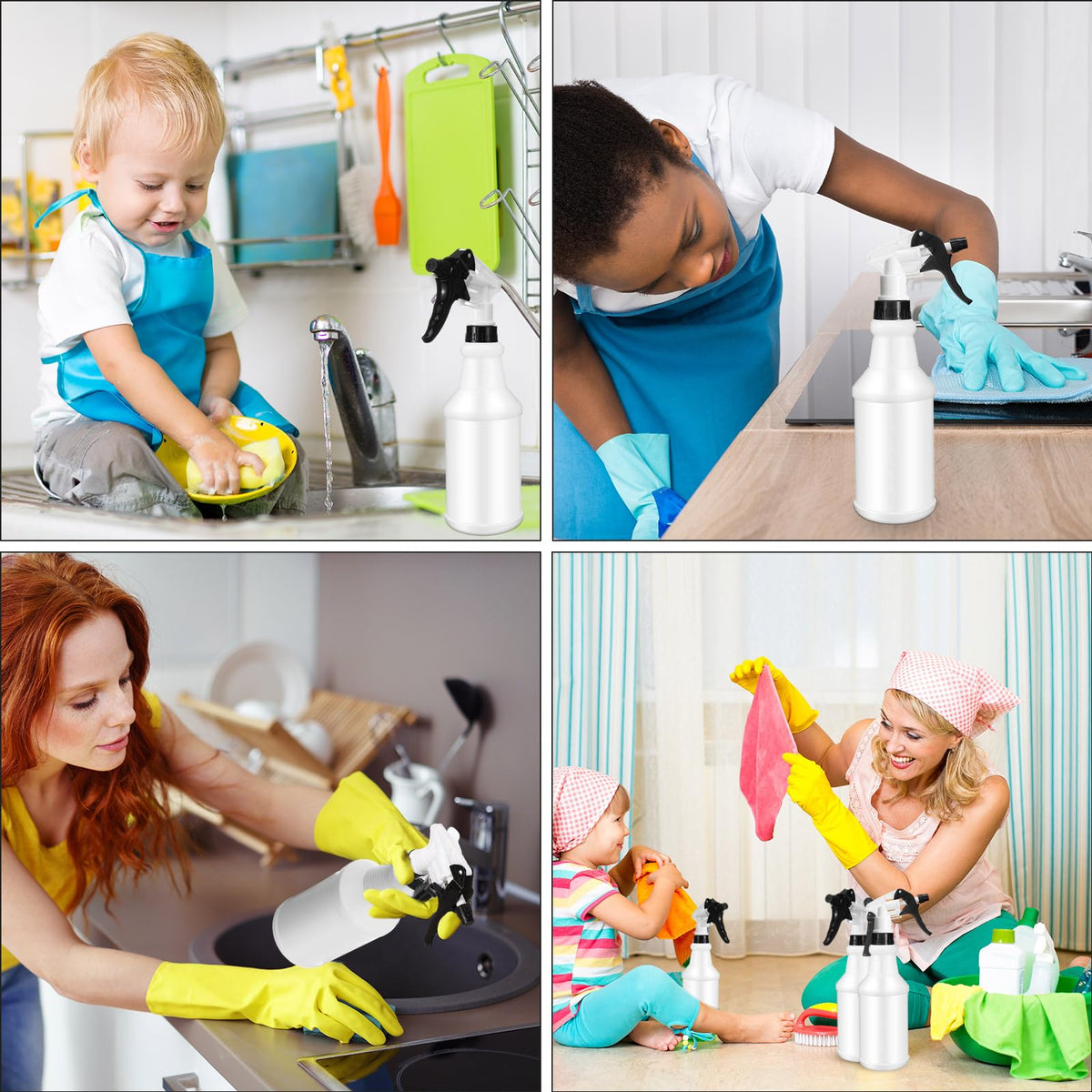 12 Pcs 16 Oz Plastic Spray Bottles