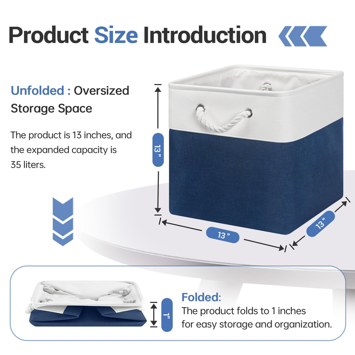 13x13x13 Inch Storage Cube Bins Foldable Organizer Baskets 6 Pack (6 Count)