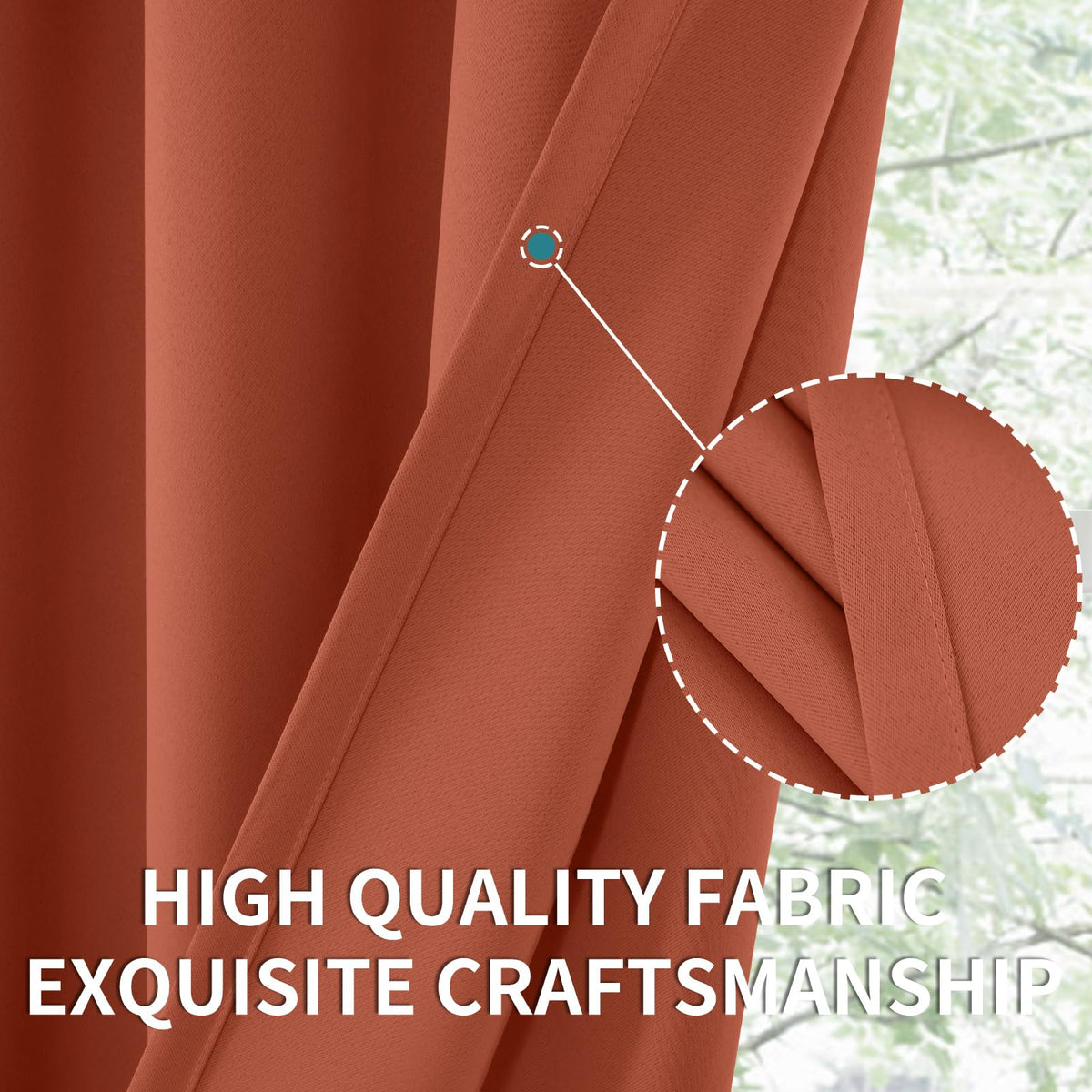 Terracotta Blackout Curtains for Living Room Window (2 Count)