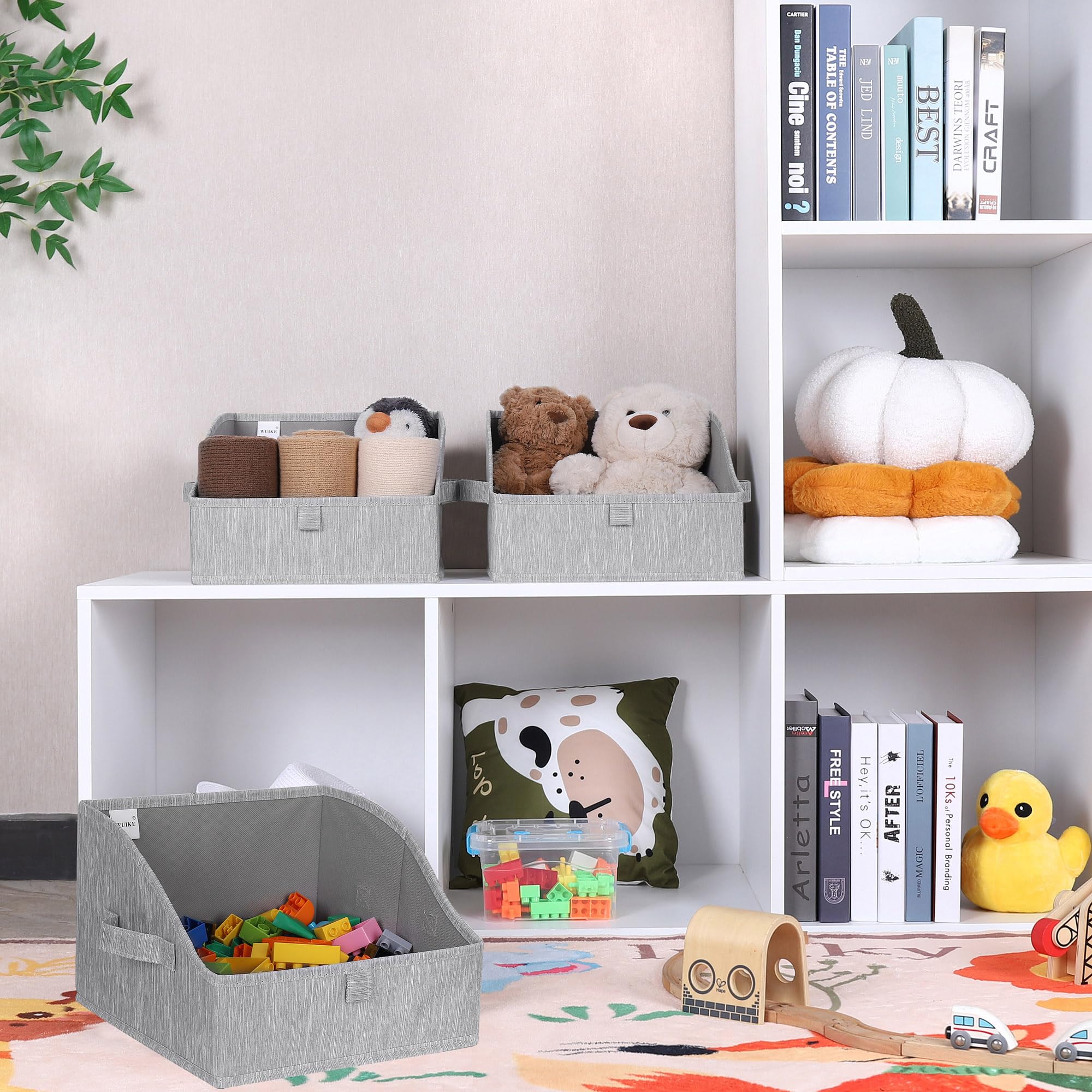 Trapezoid Storage Bins for Closet Organizers and Storage (3 Count)