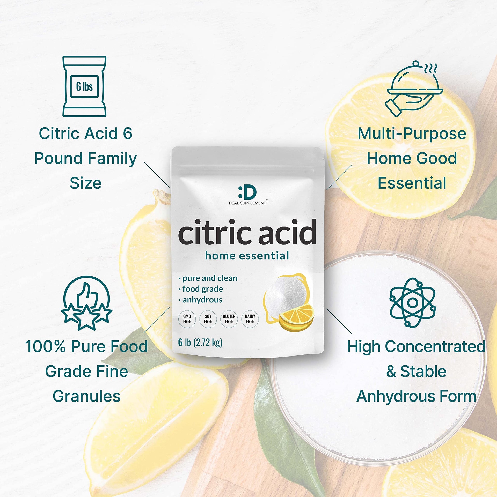 Citric Acid 6 Pounds (96 Ounce)