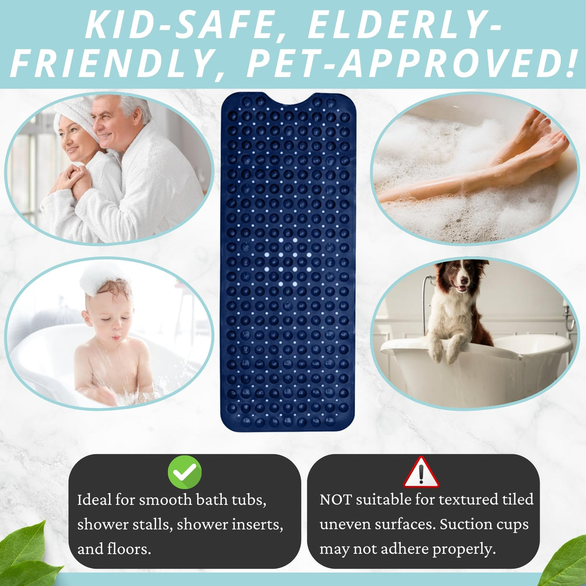 Bath Mat Large Non Slip Bathtub & Shower Mat