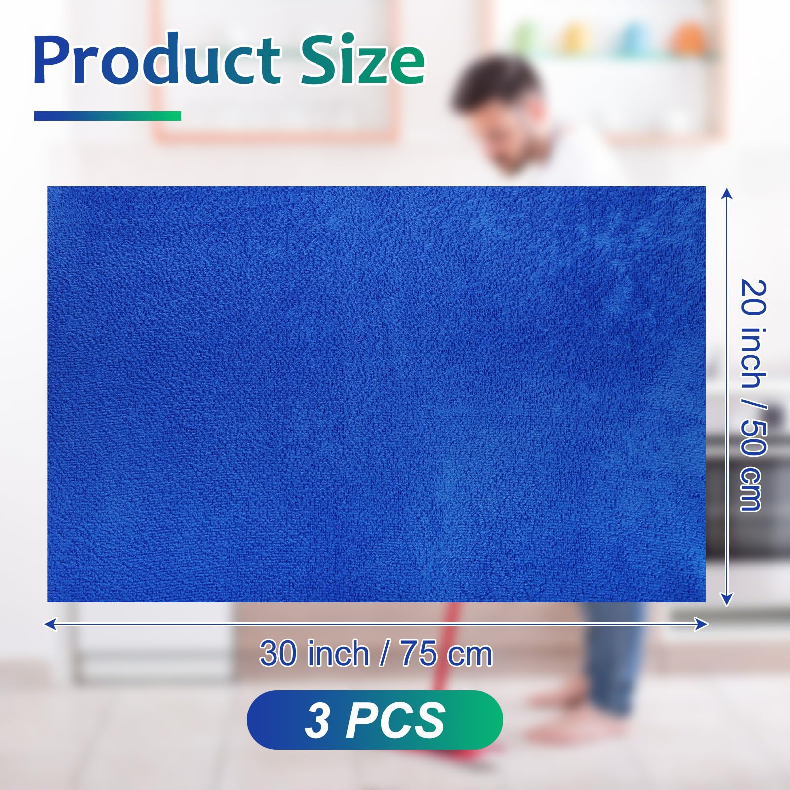 3 Pcs Extra Large Microfiber Cleaning Cloth 30" x 20" Washable Reusable Microfiber Towel Streak Free Lint Free Cloth for Cleaning Home Glass Office Window Bathrooms