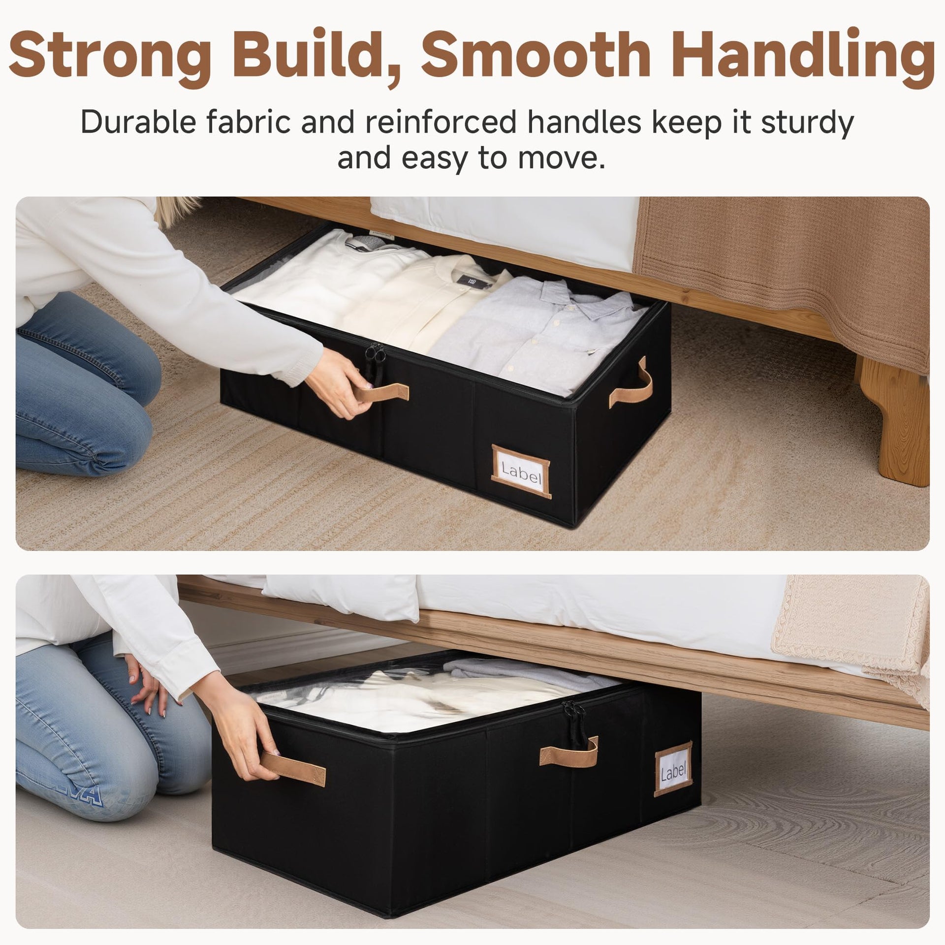 10 Inch Tall Under Bed Storage Containers with Clear Lid (2 Count)