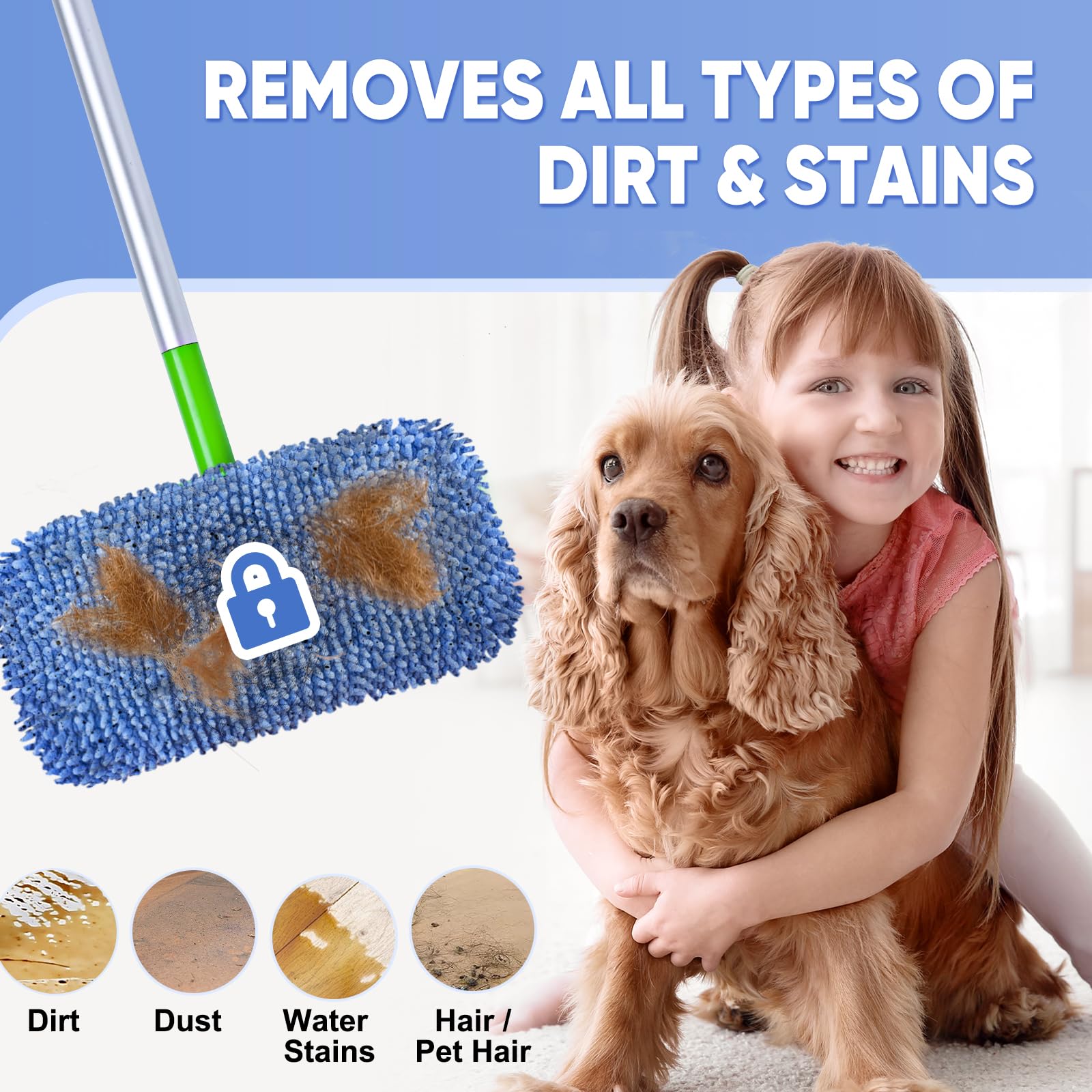 6 Pack Reusable Mop Pads Compatible with Swiffer Sweeper (6 Count)