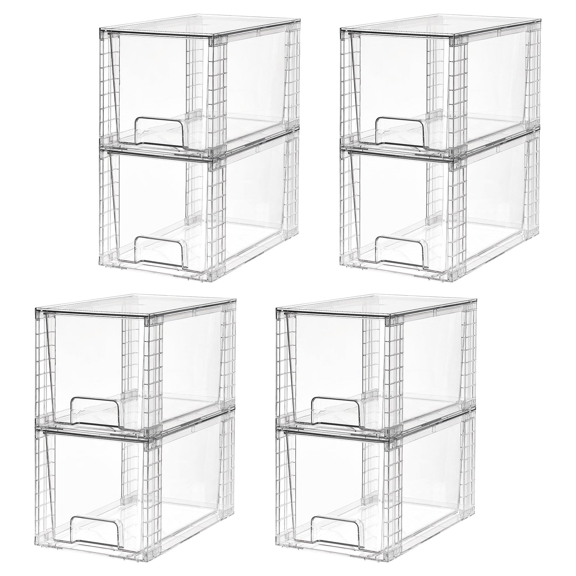 8 Pack Large Stackable Storage Drawers (8 Count)