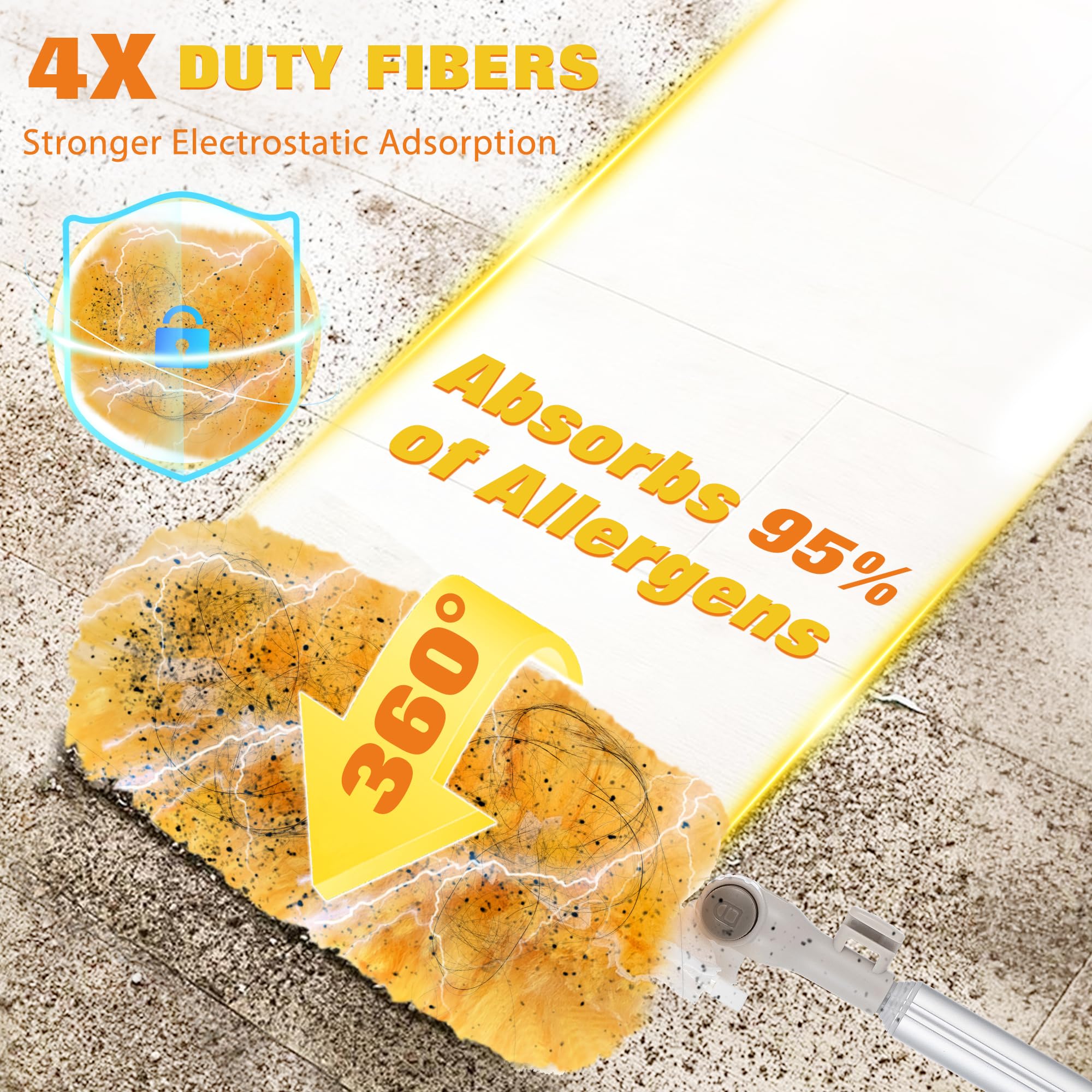 6 ft Extendable Duster Handle with 20 Pcs