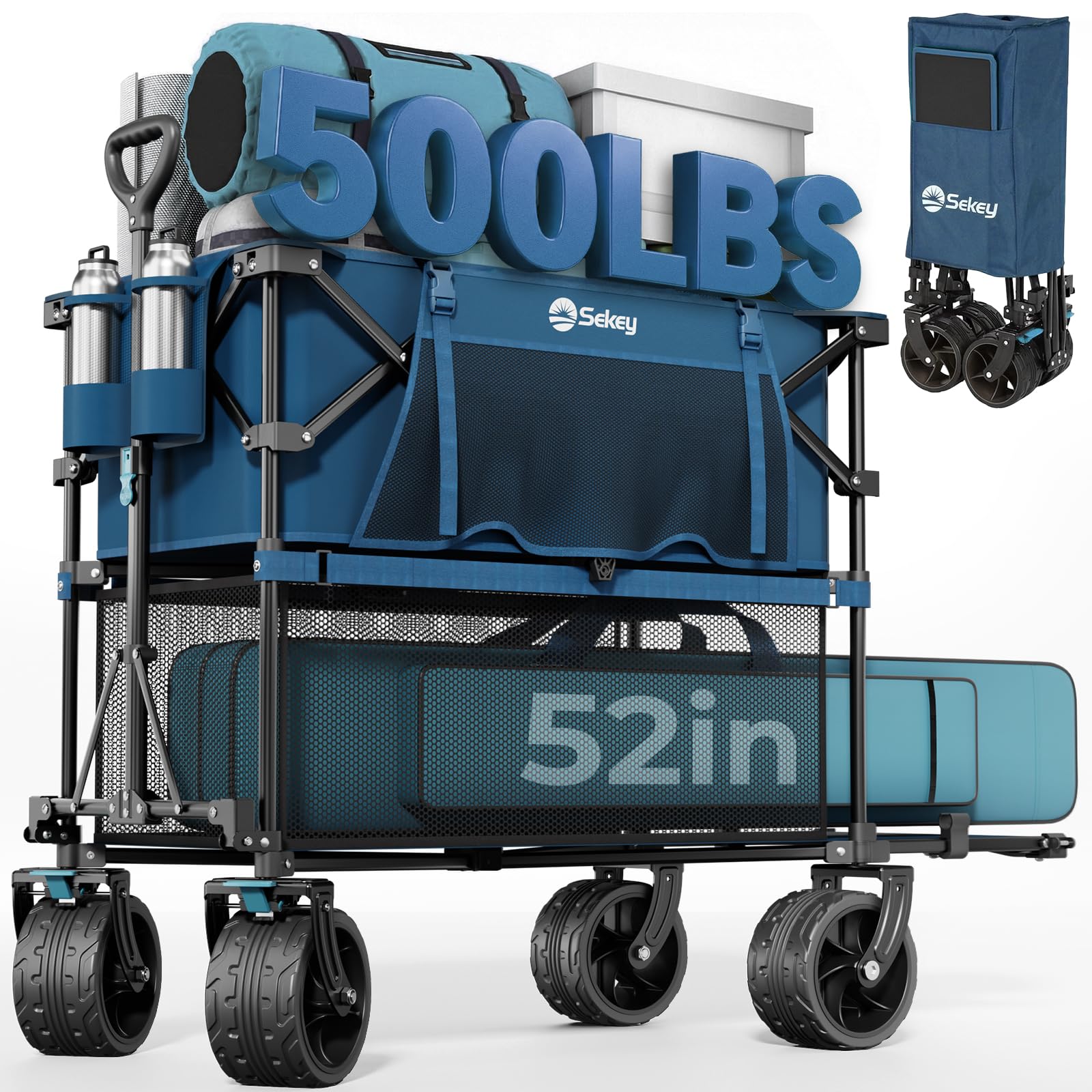 500LBS Heavy Duty Double Decker Wagon with Extender