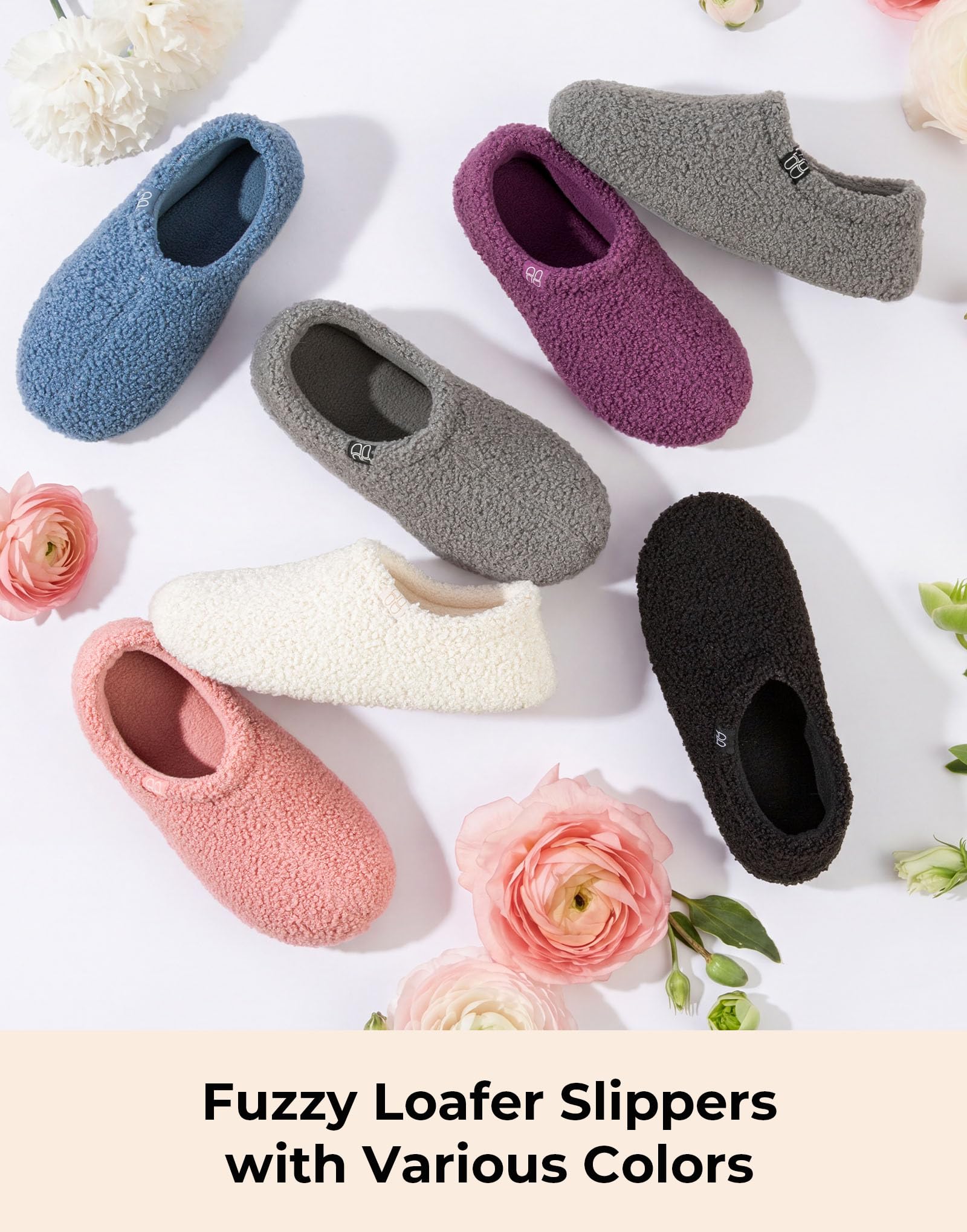 Women's Fuzzy Curly Fur Loafer Slippers
