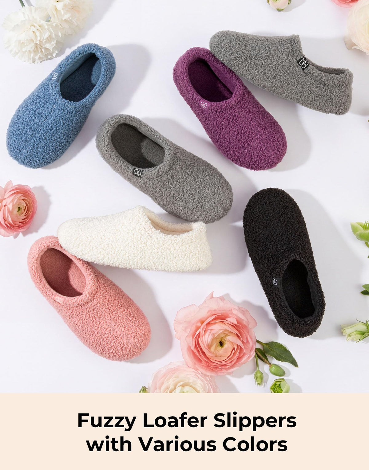 Women's Fuzzy Curly Fur Loafer Slippers