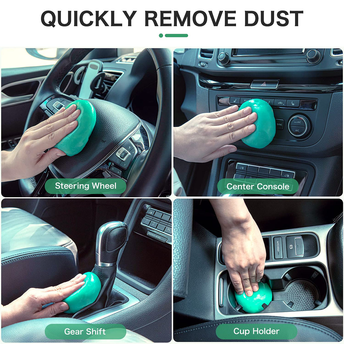2Pack Cleaning Gel for Car Detailing Vent Cleaner Cleaning Putty Gel Auto Detail Tools Car Interior Cleaner Cleaning Mud for Cars and Keyboard Cleaner Cleaning Slime Green (11.28 Ounce)