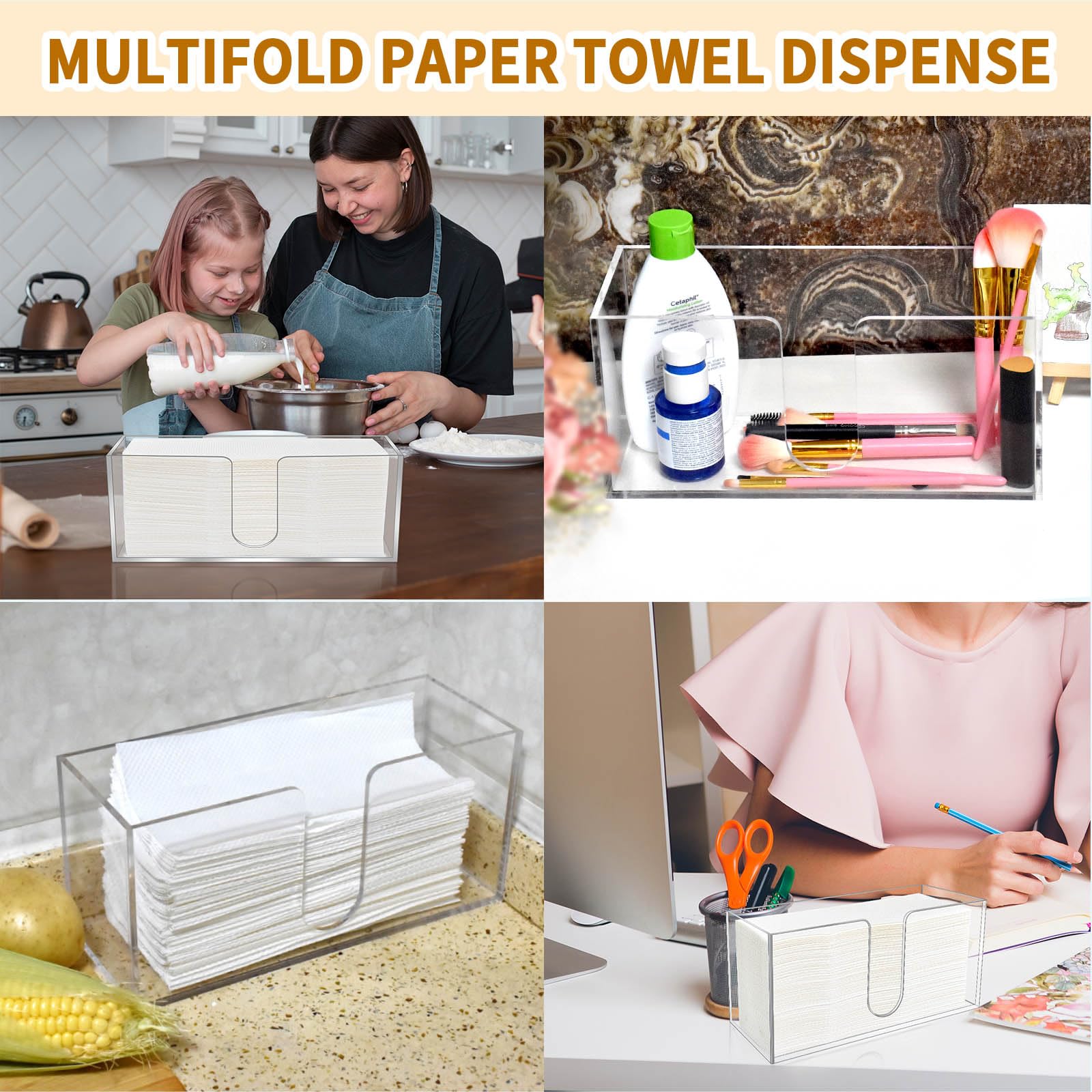 2 Pack Acrylic Paper Towel Holder (2 Count)