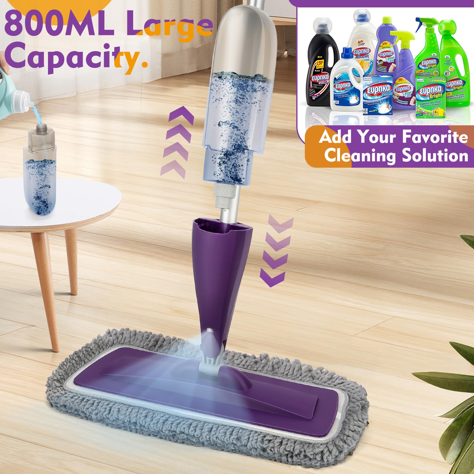 Microfiber Spray Mop for Floor Cleaning with Washable Pads