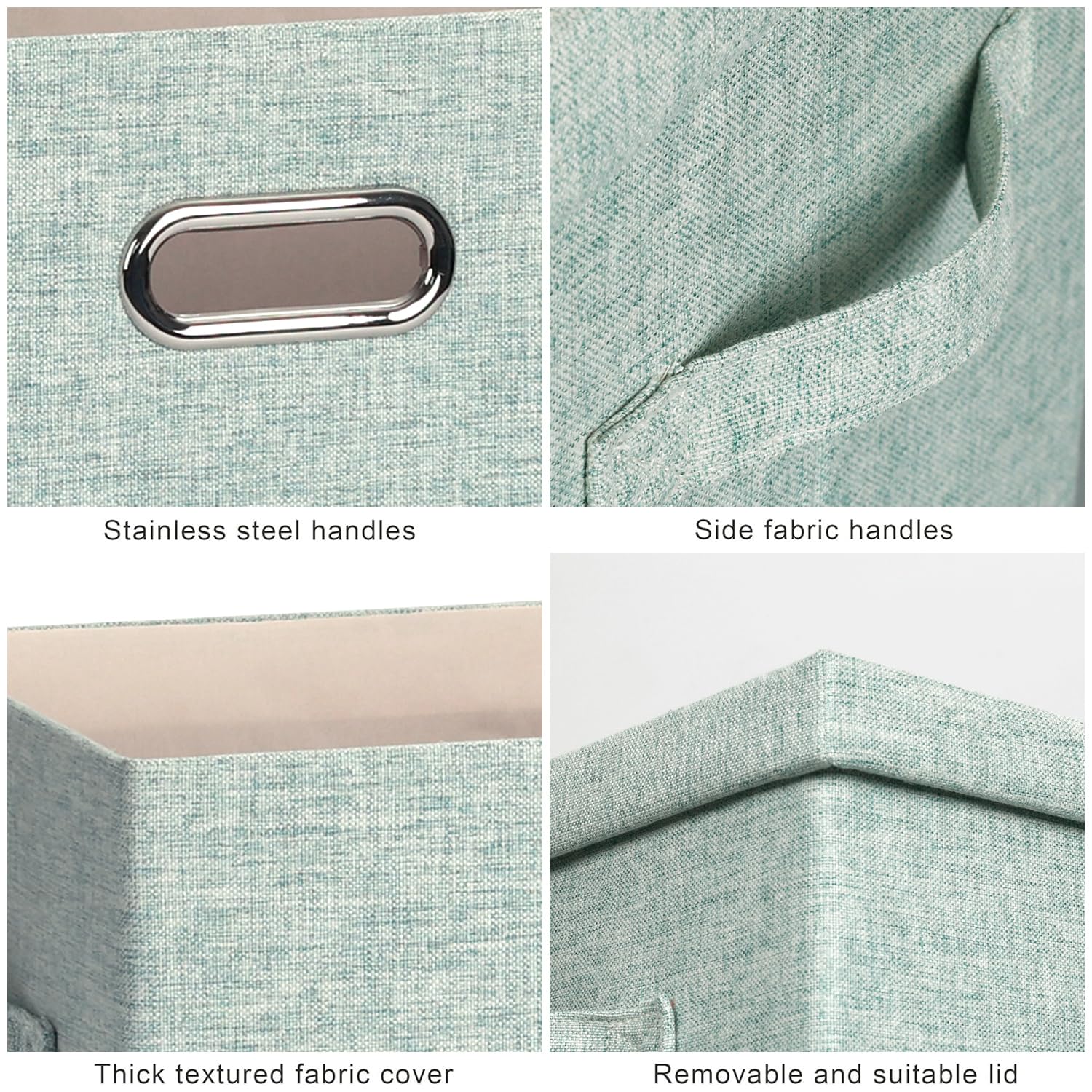 Storage Bins with Lids Fabric Closet Organizers Cubes Office Organization (3 Count)