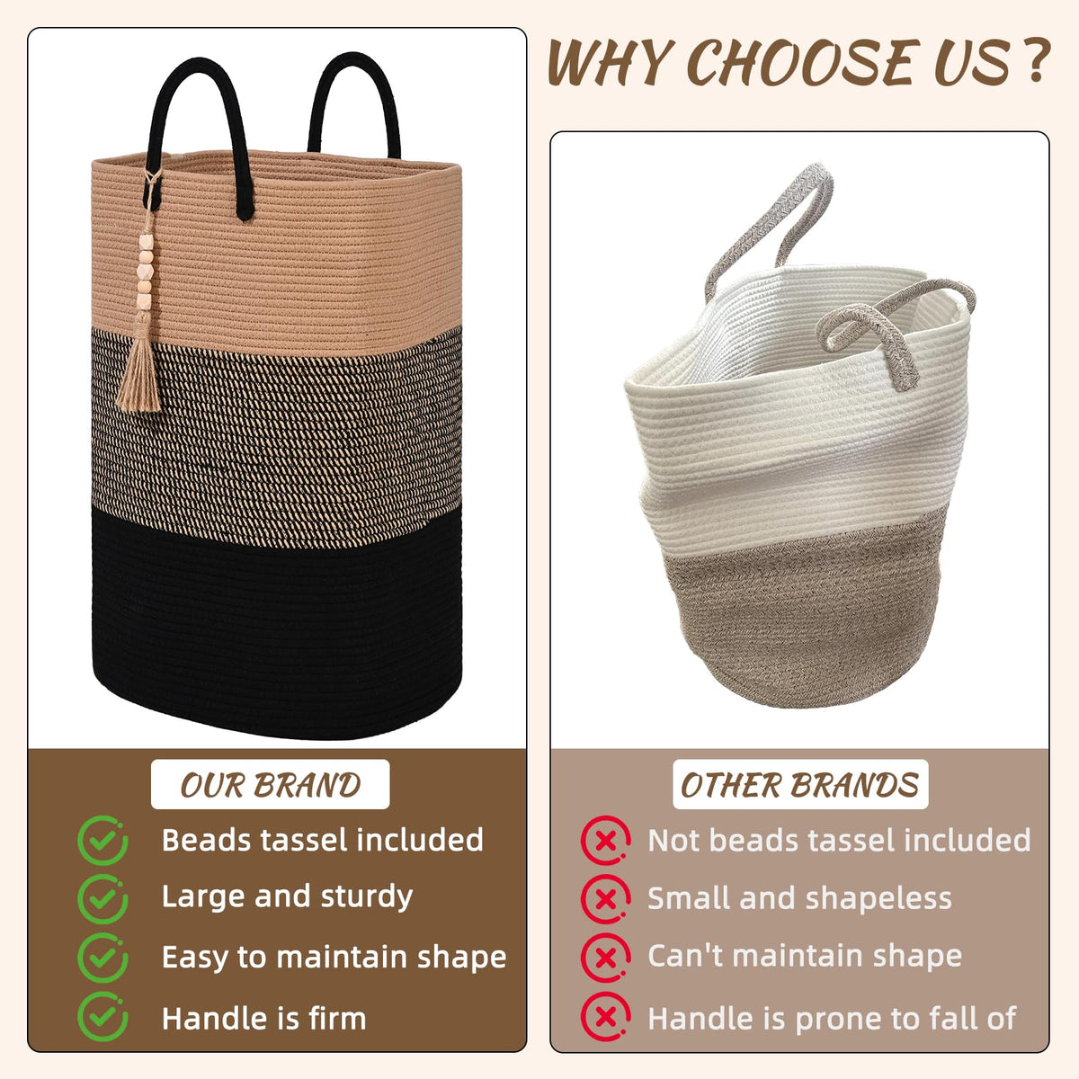 Woven Laundry Basket for Clothes