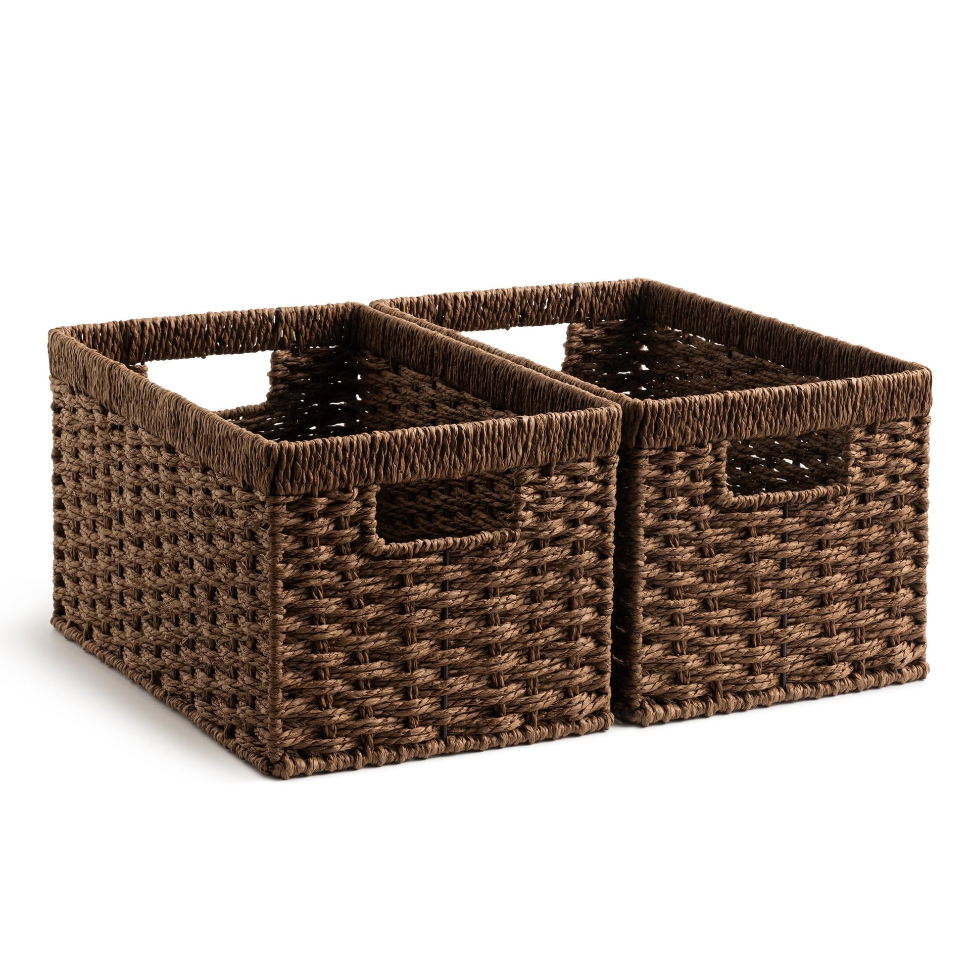 Rectangular Wicker Storage Baskets for Organizing (2 Count)