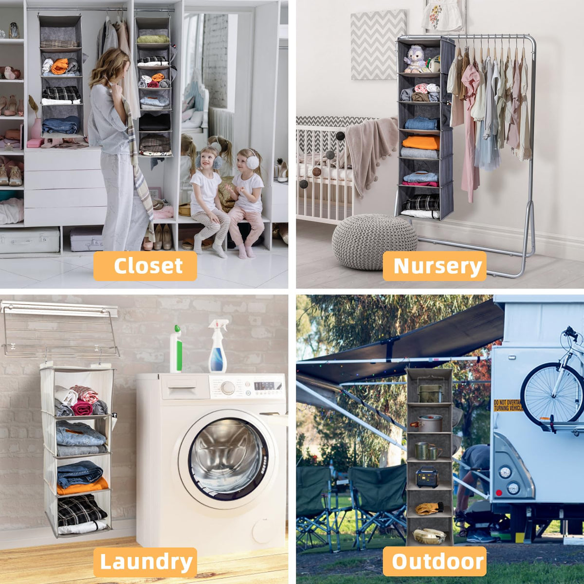 2 Packs Hanging Closet Organizer (8 Count)