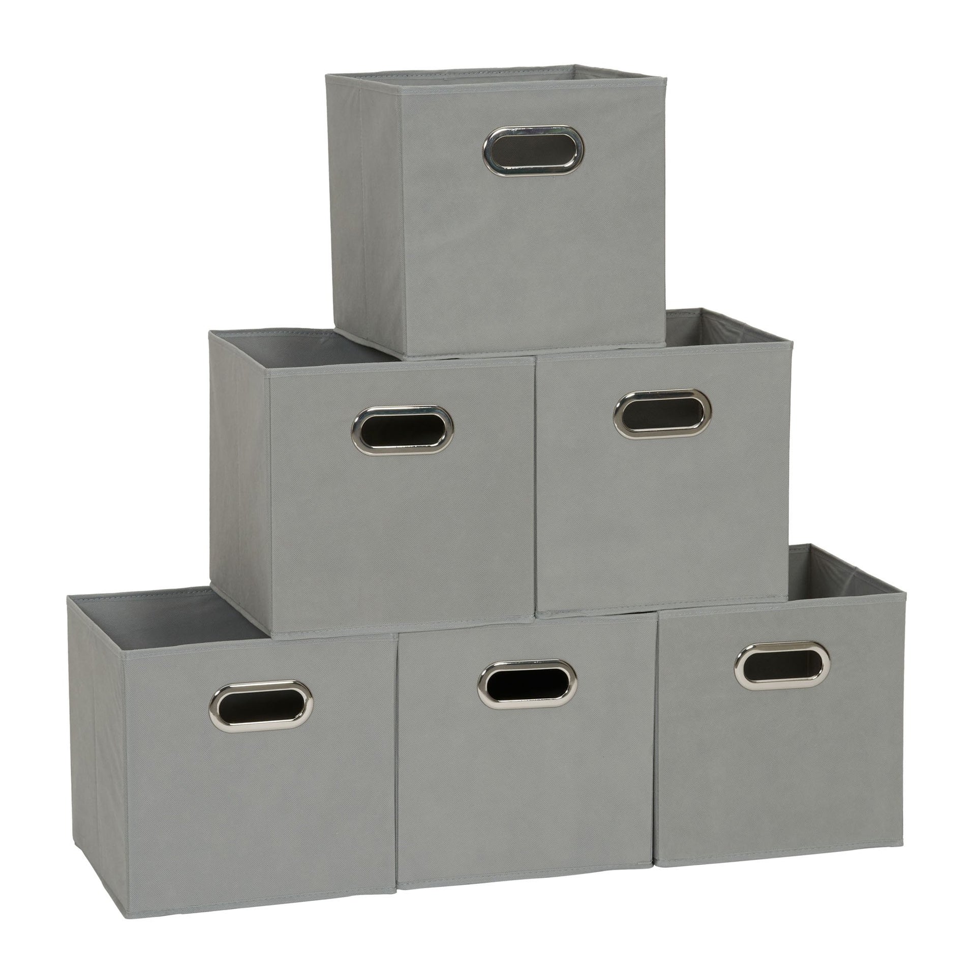 Fabric Storage Bins in Strong Poly‑Woven Fabric (6 Count)