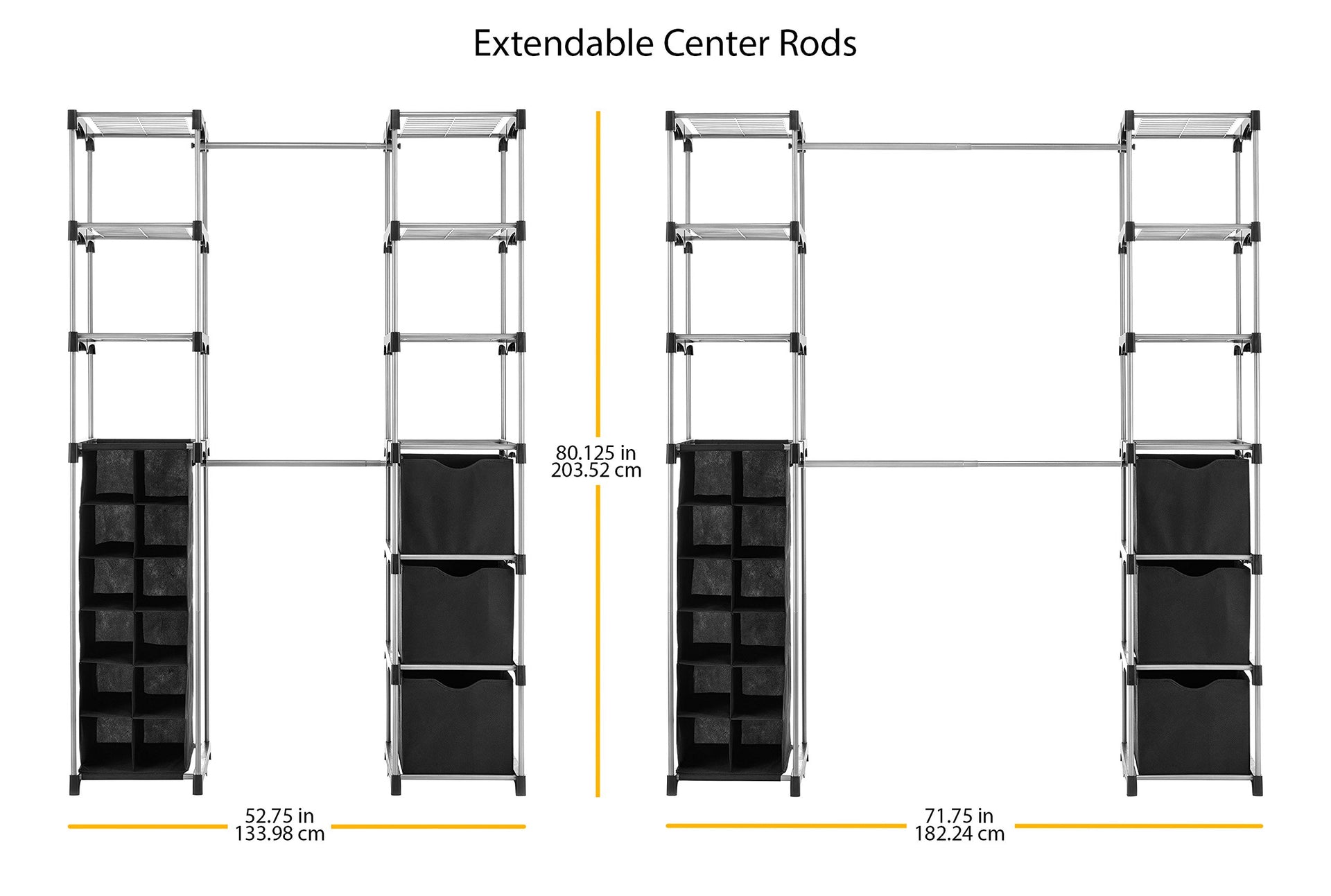 Deluxe Double Rod Adjustable Closet Organization System