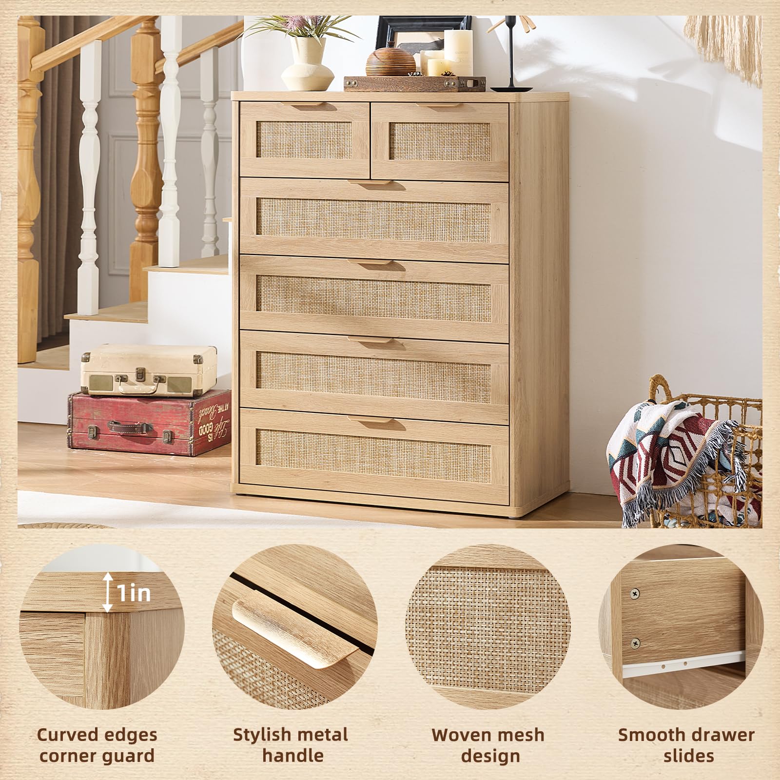 Rattan Dresser for Bedroom