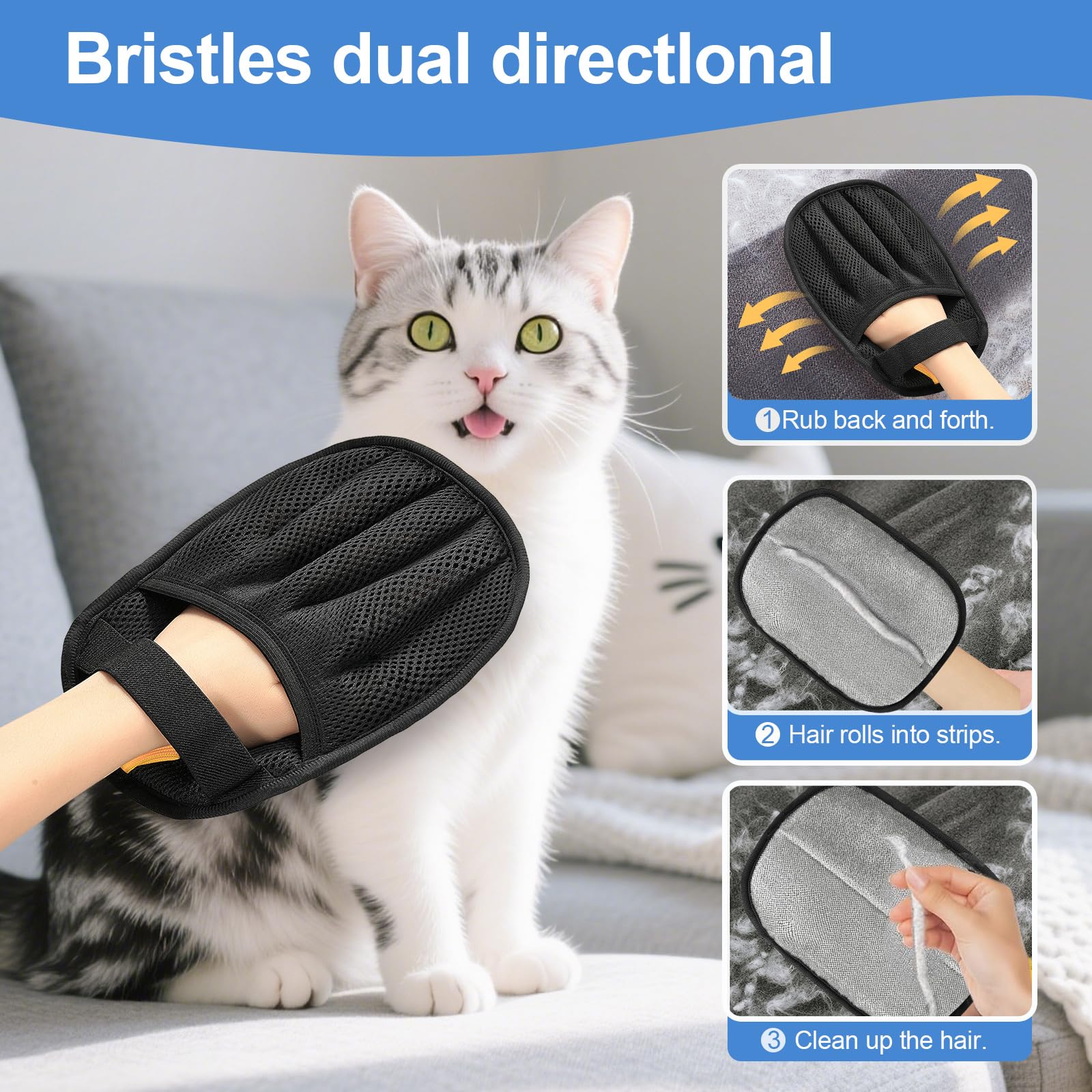 Pet Hair Removal Glove Cat & Dog