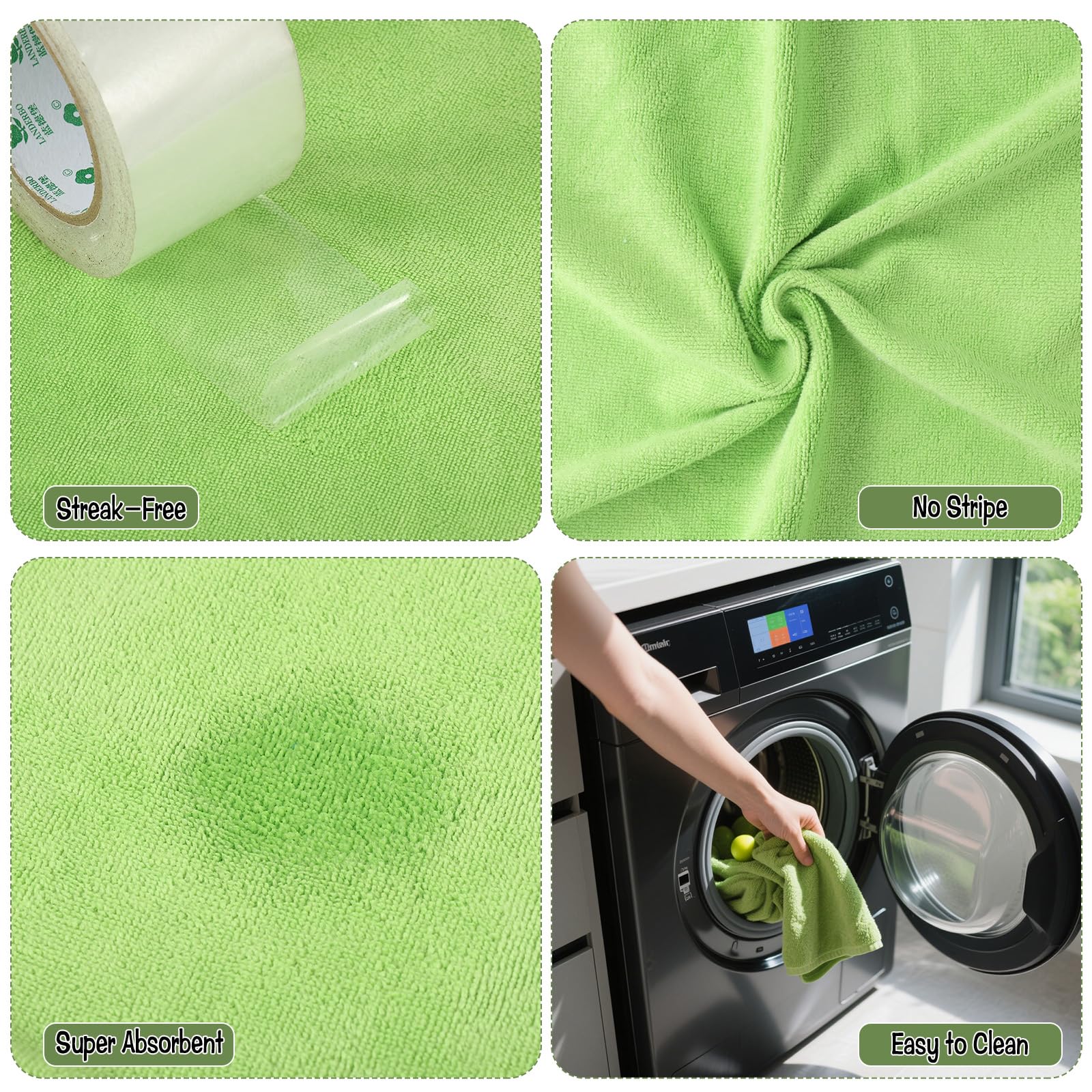 4 Pack Extra Large Microfiber Cleaning Cloths 20"x30" (4 Count)