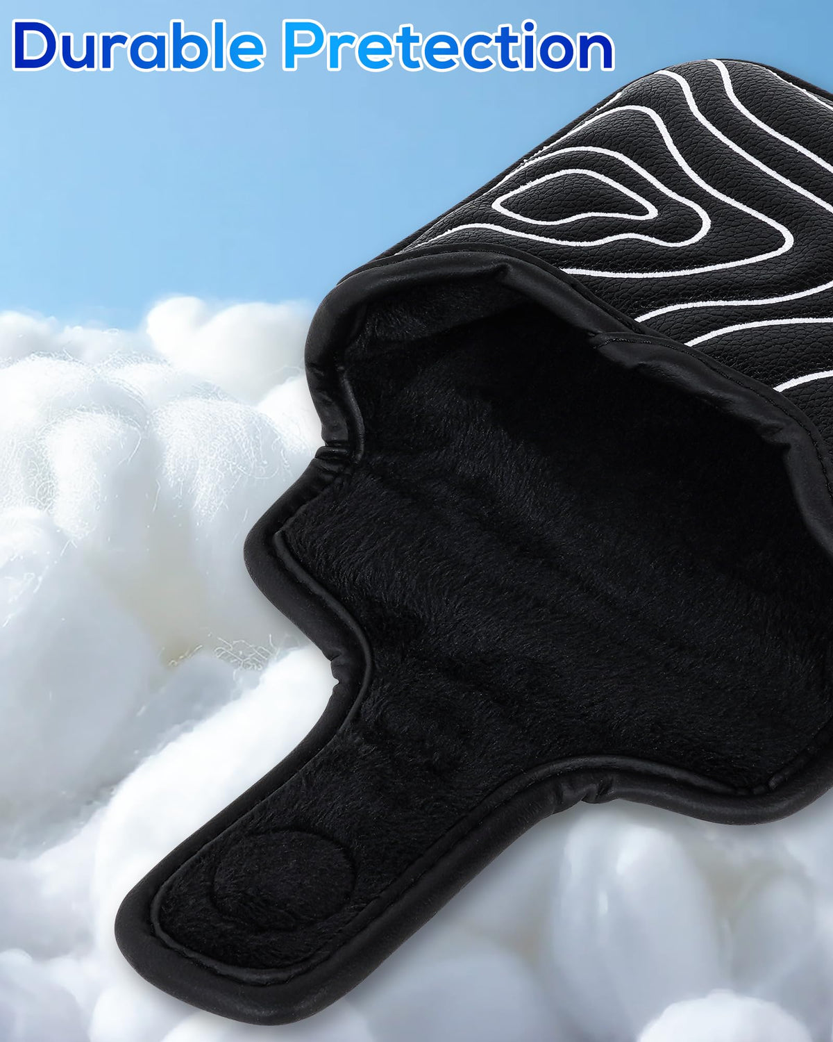 Golf Mallet Putter Cover Pure Black Square Mallet Putter Headcover