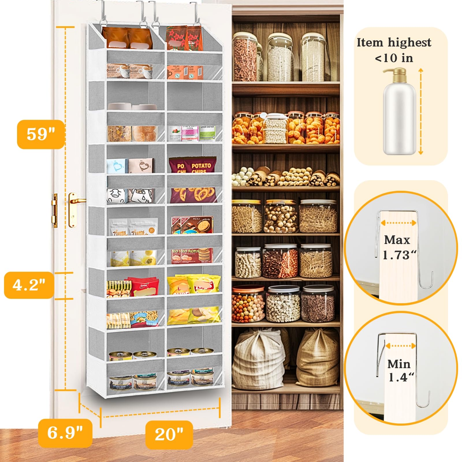 Over The Door Organizer 6 Tiers (6 Count)
