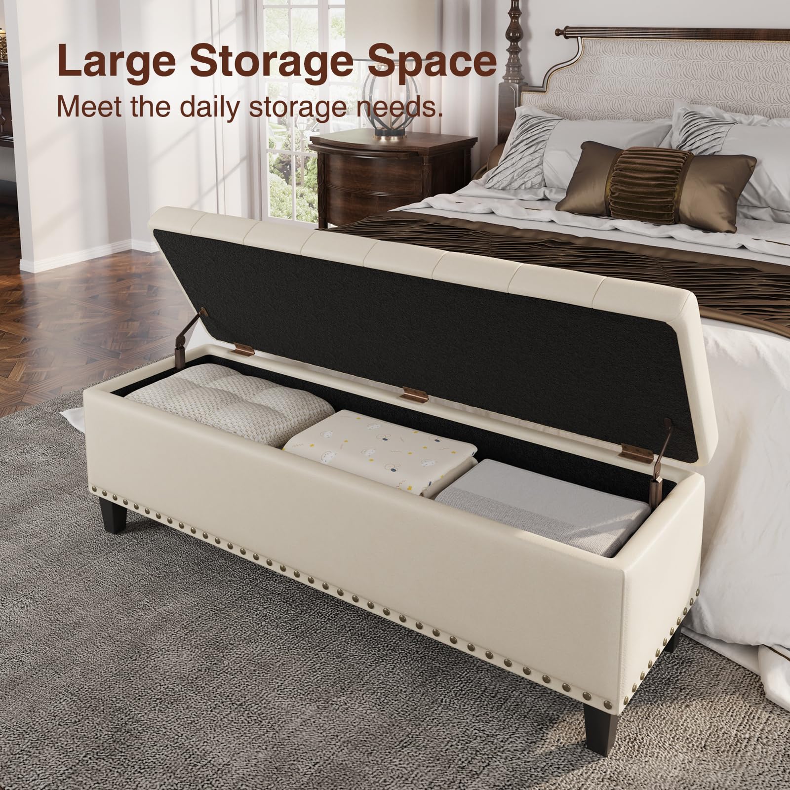 51 Inch Storage Ottoman Bench