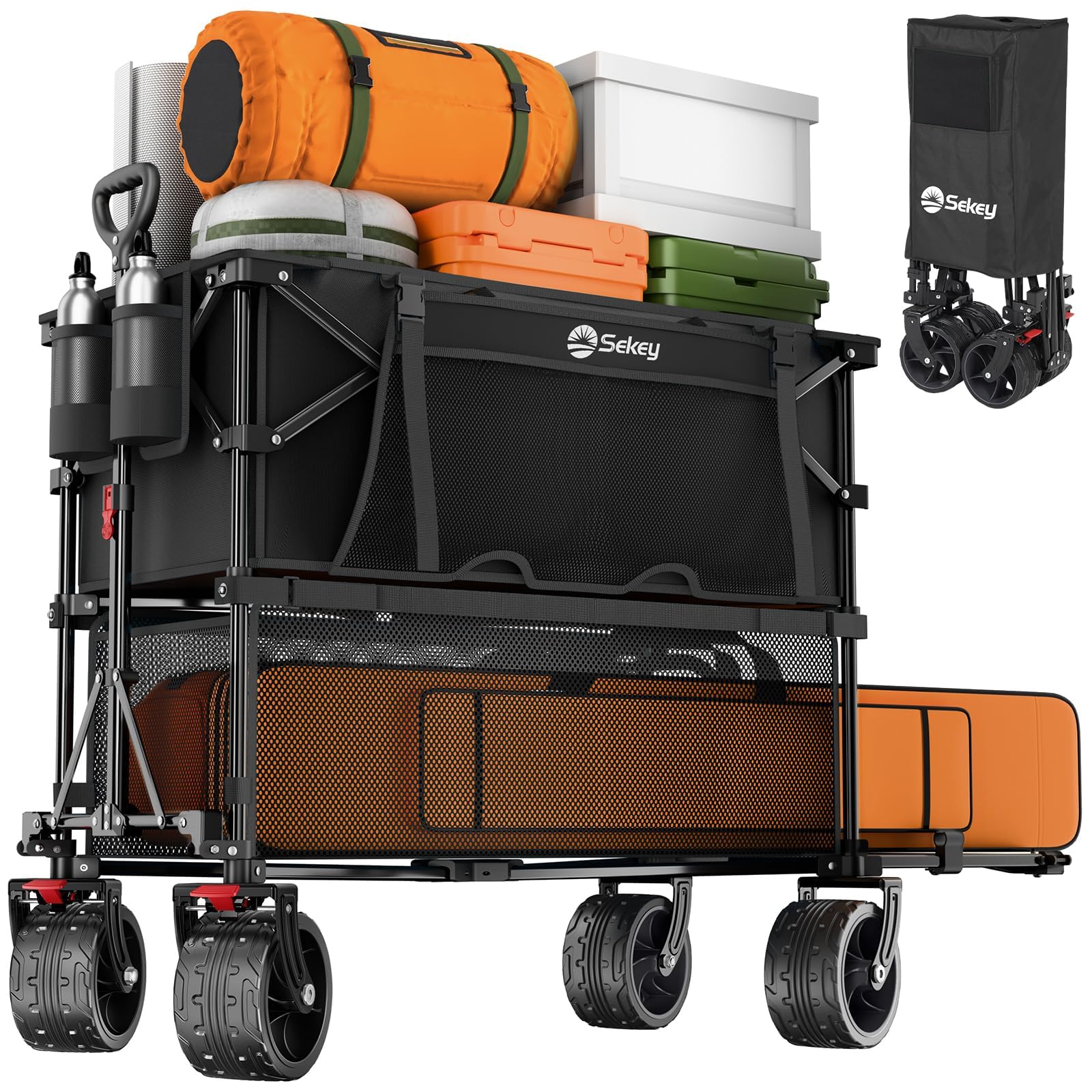 500LBS Heavy Duty Double Decker Wagon with Extender