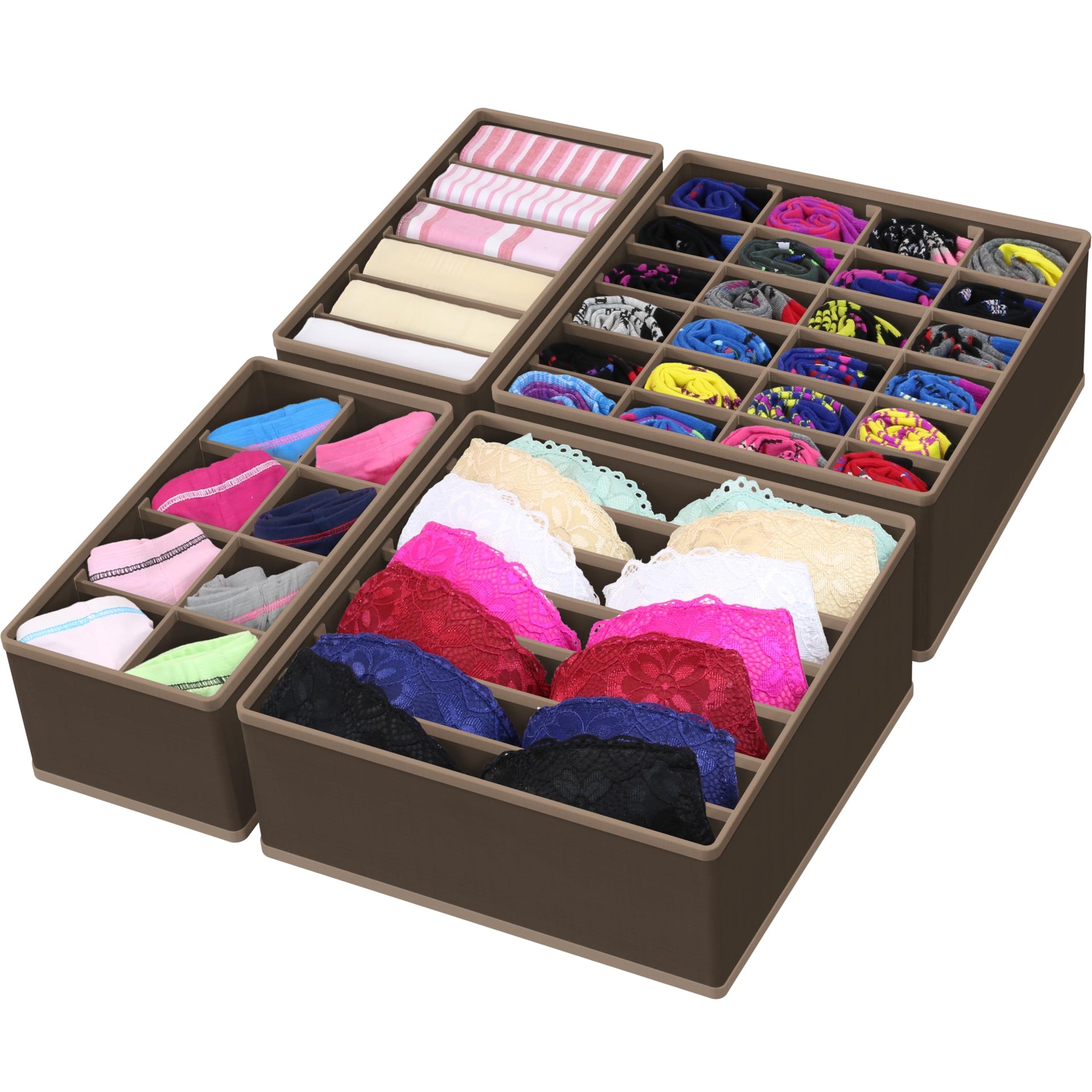 4 Pack Drawer Organizer Set for Underwear (4 Count)