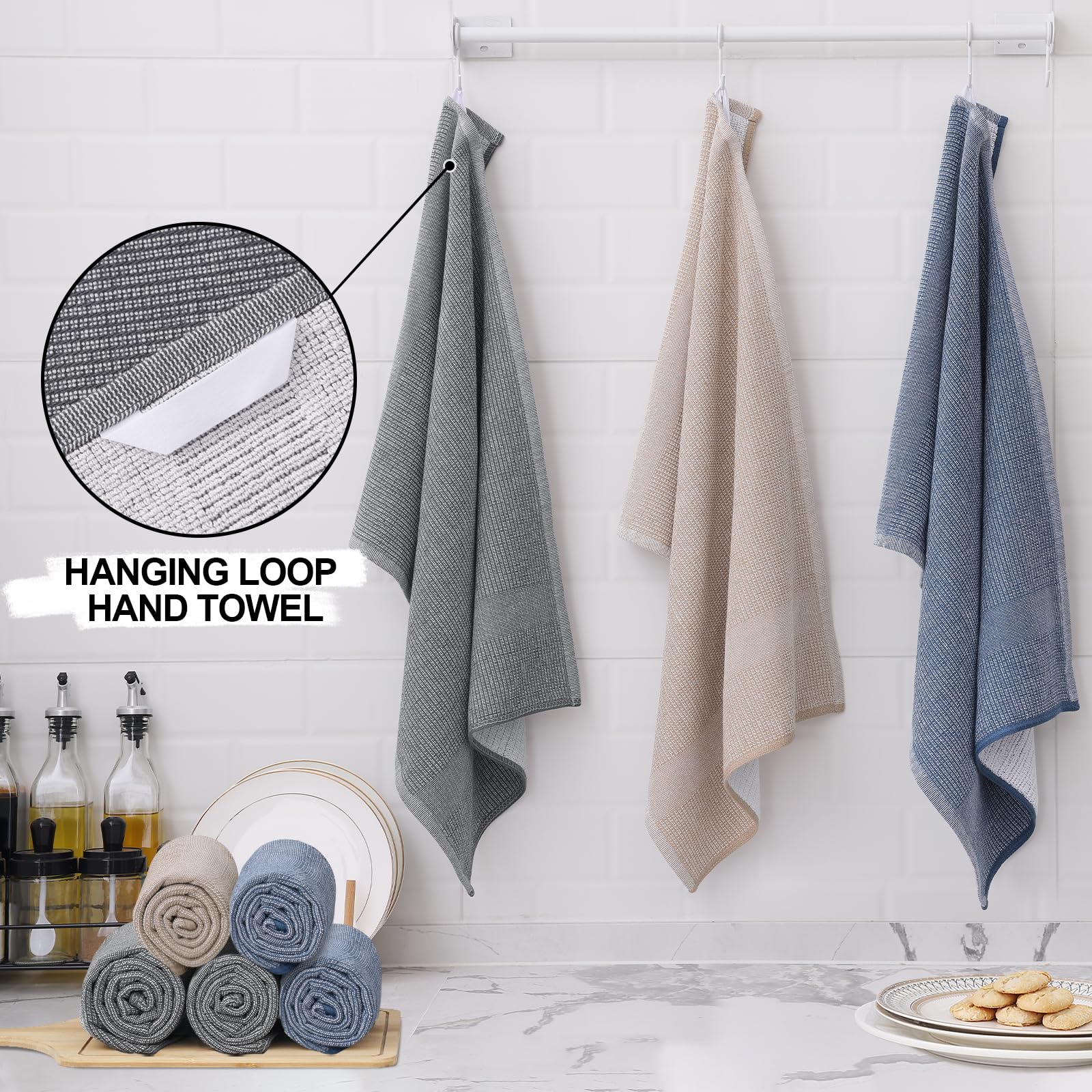 380 GSM Cotton Premium Kitchen Towels 8 Pack (8 Count)