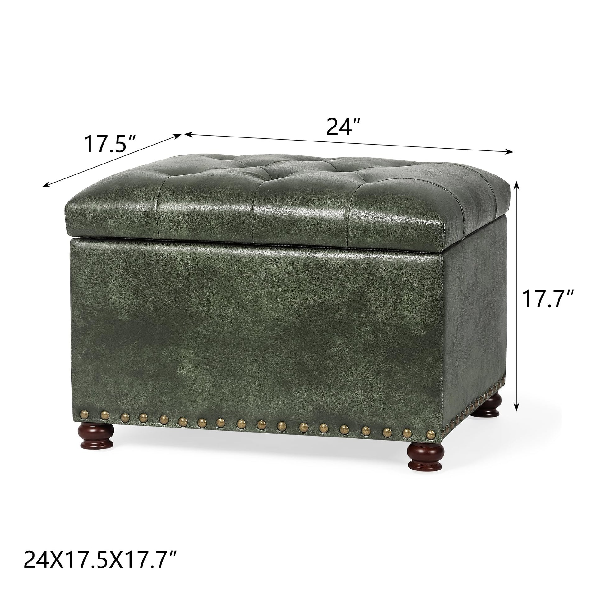 Storage Ottoman Rectangular Tufted Upholstered Ottomans with Rivet
