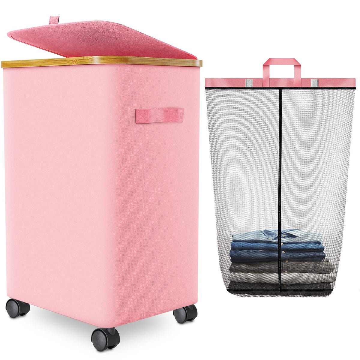 Laundry Hamper with Wheels (2536.0517 Fl Oz)