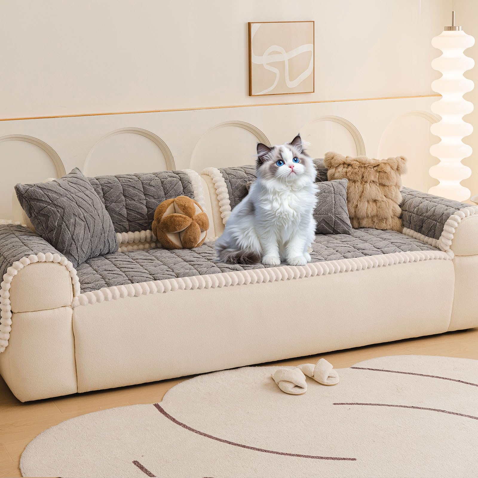 Couch Covers for 3 Cushion Couch Sofa Washable Non Slip Dog Sofa Cover (3 Ounce)