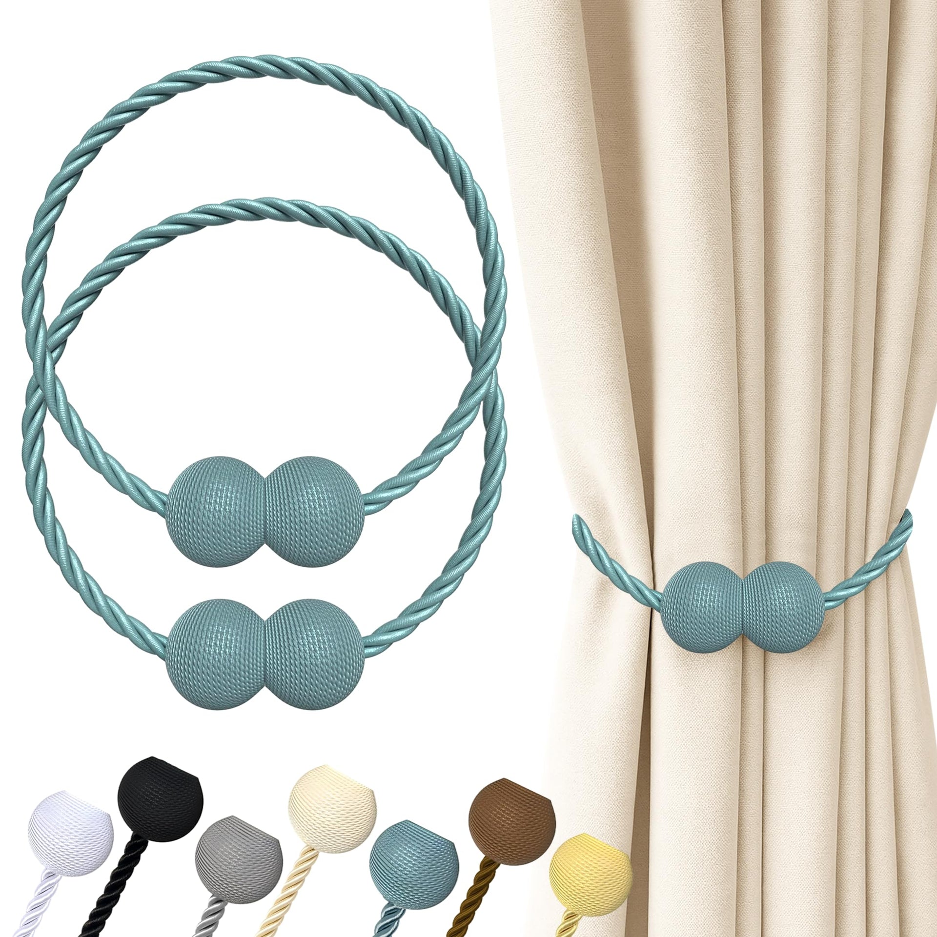 Magnetic Curtain Tiebacks Blue 2pcs (2 Count)