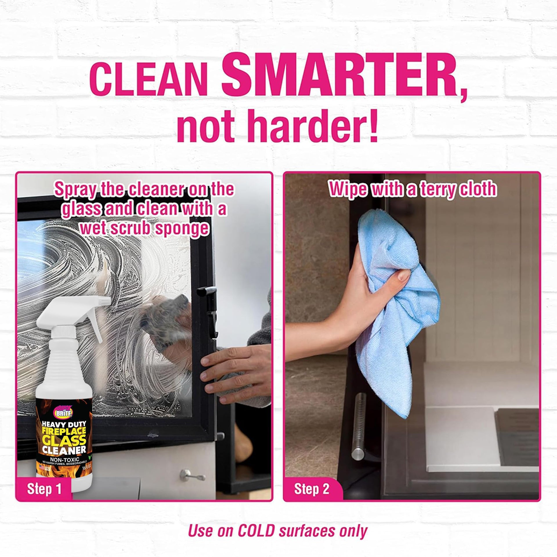 Fireplace Glass Cleaner 16oz (32 Fl Oz)