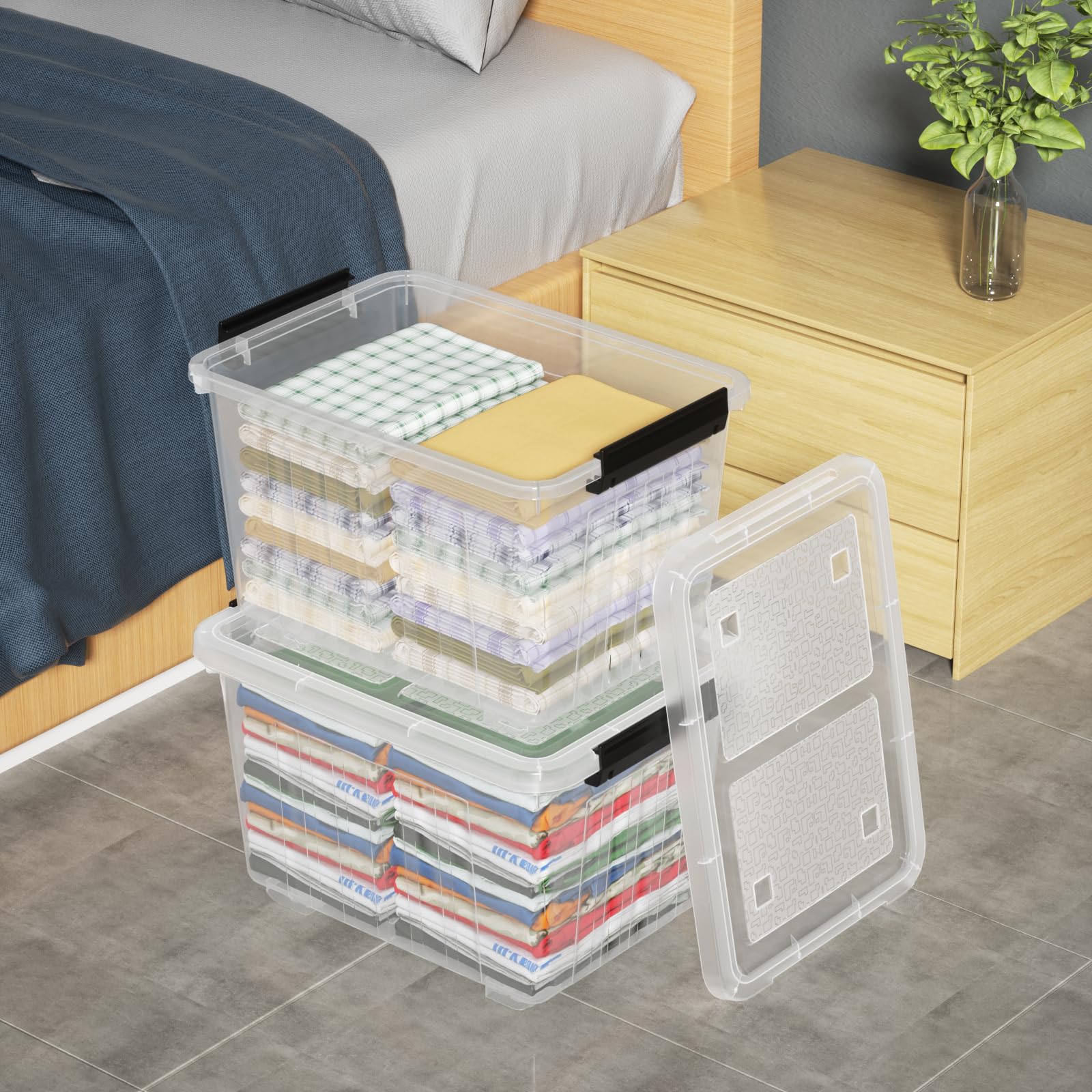 30 Qt Stackable Storage Bins with Lids (4 Count)