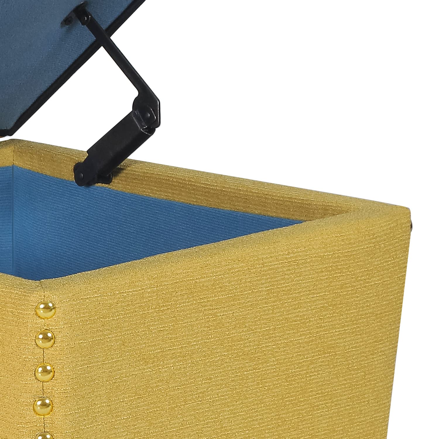 Square Storage Ottoman with Hinged Lid