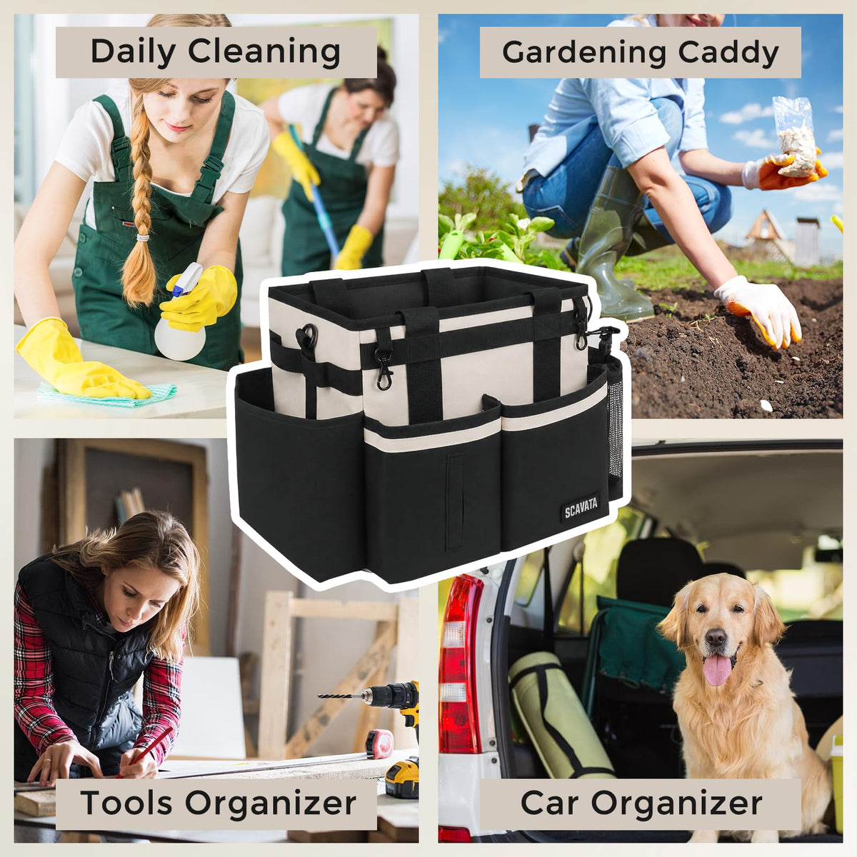 Compact Wearable Cleaning Caddy with Handle & Shoulder Straps