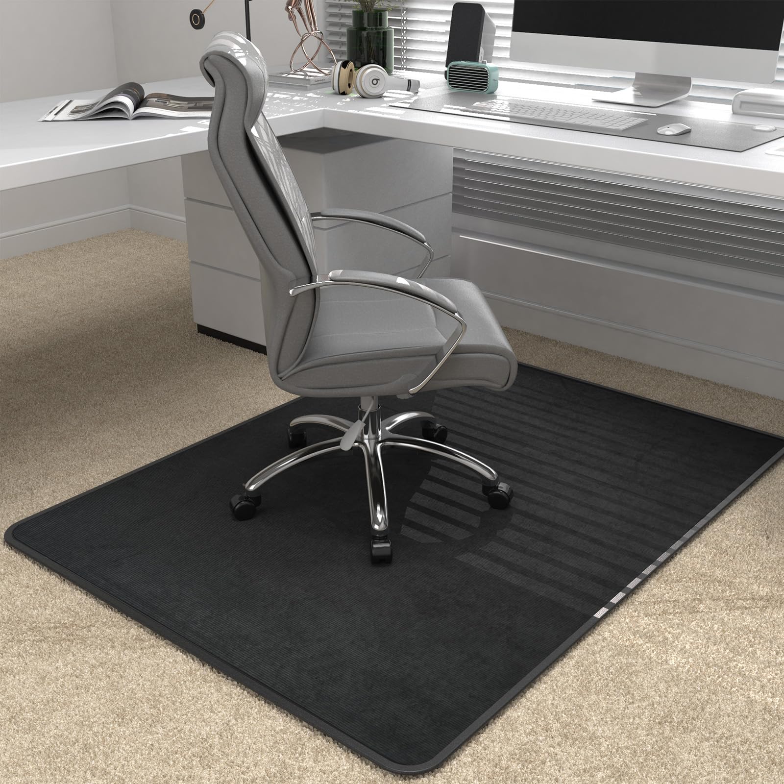 Heavy Duty Office Chair Mat for Carpet and Hardwood Floor Bohemian Desk Chair Mat Rug 36'' x 48'' Jacquard Woven Surface Floor mats for Office Home